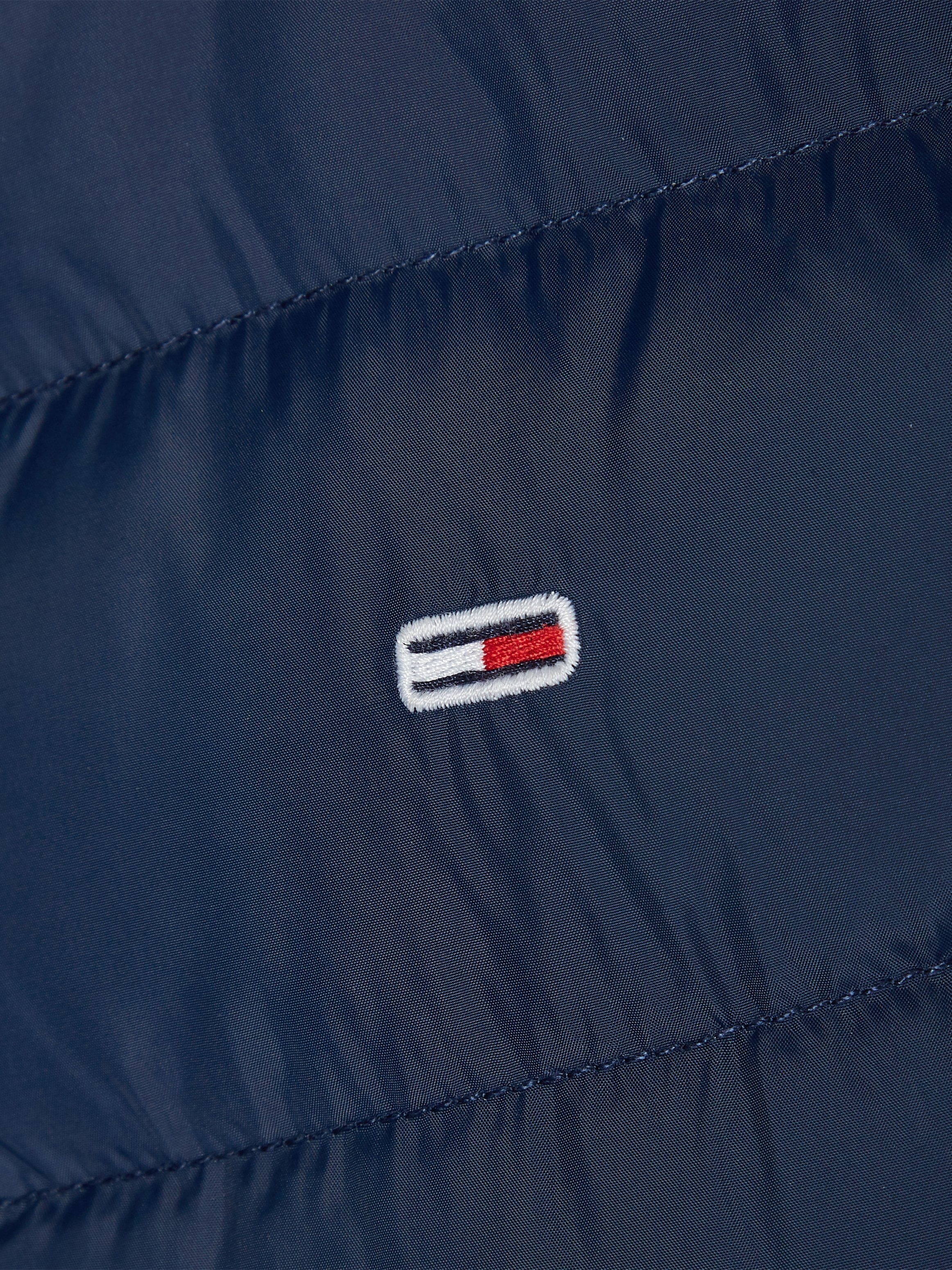TOMMY JEANS Donsjack BASIC HOODED DOWN JACKET met imitatiebont aan de capuchon & tommy jeans-merklabel