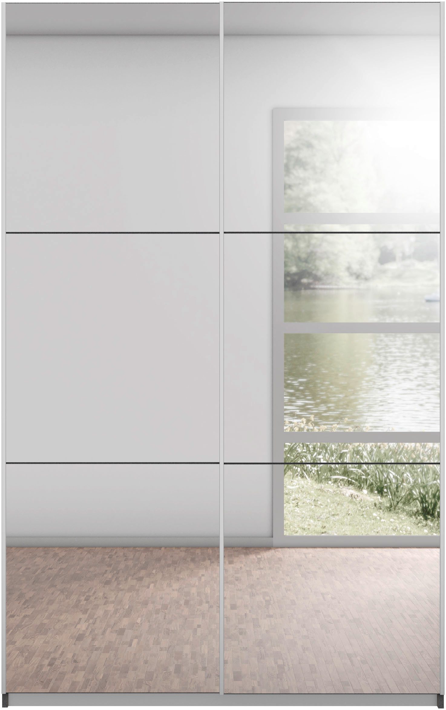 rauch Zweefdeurkast Kledingkast kast garderobe REFLECT inclusief praktische binneninrichting met veel opbergruimte made in germany