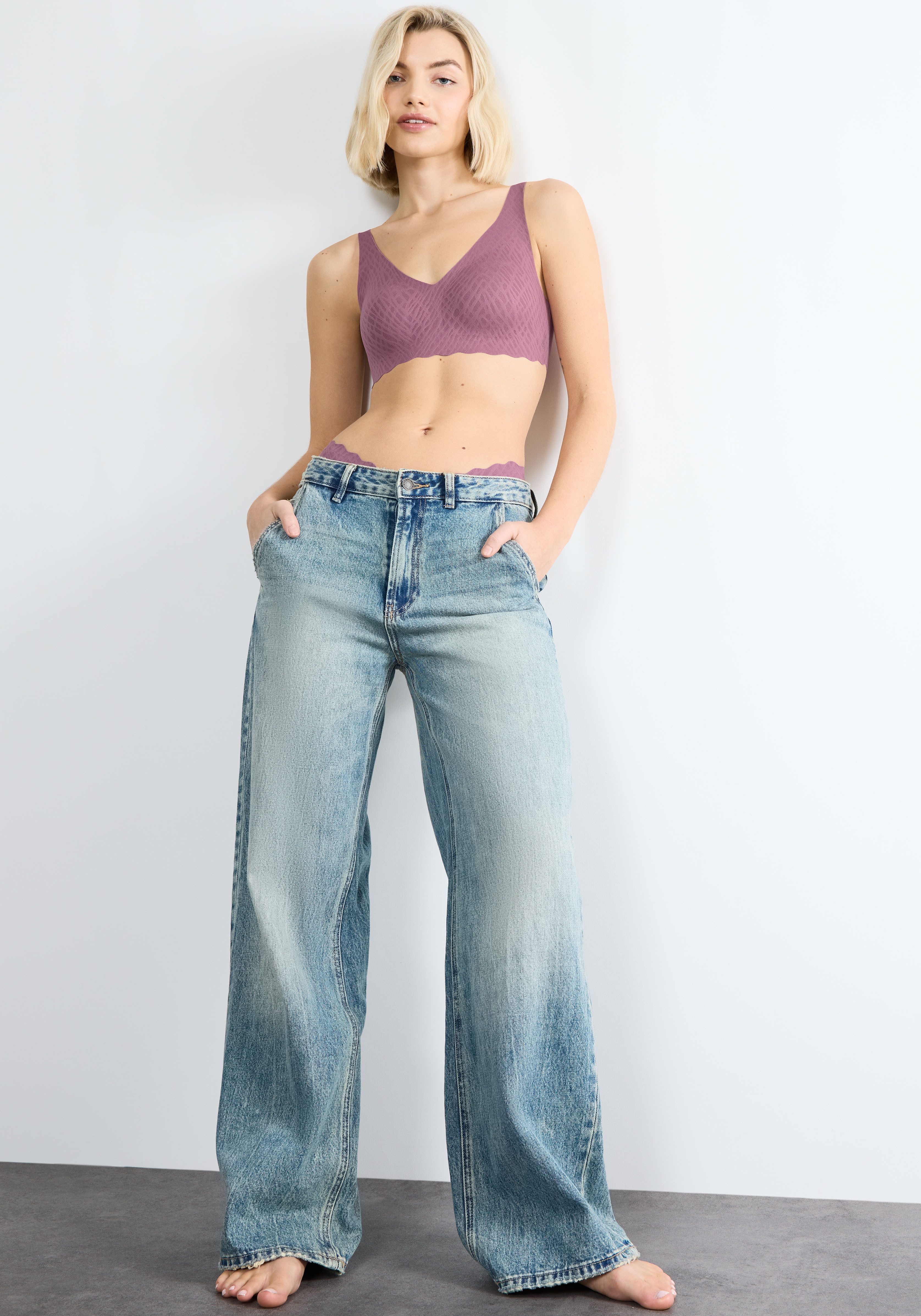 Sloggi Soft-bh ZERO Feel Bliss onzichtbaar met kanten look (set, 1-delig)
