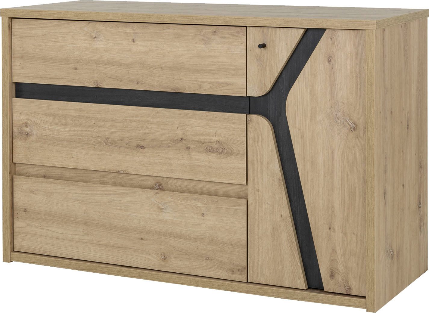 Gami Kast met laden en deuren Een maximum aan opbergruimte in deze commode: 3 lades, 1 deur. commodes & ladekasten bruin