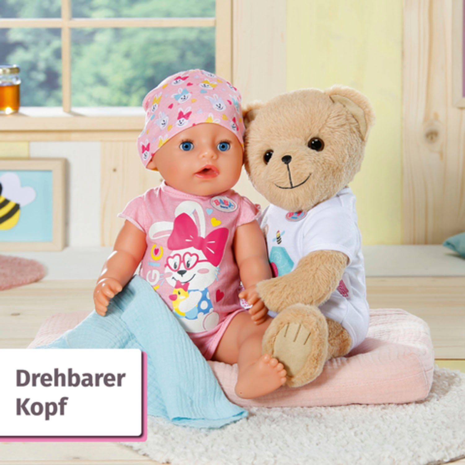 Baby Born Knuffelbeest Teddy beer, wit inclusief boxpakje - teddybeer