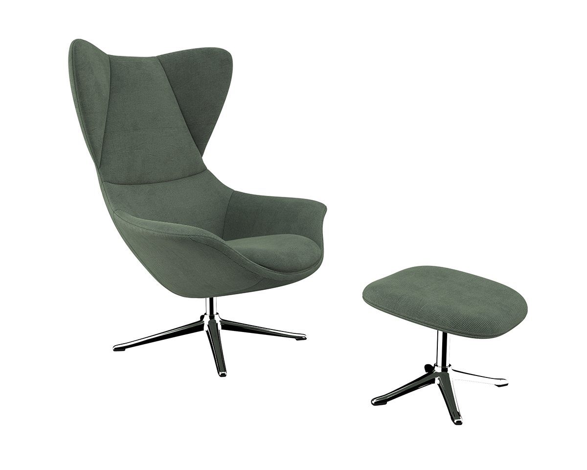 FLEXLUX Oorfauteuil Stilo relaxstoel, TV-stoel Solitaire, stijlicoon, draaibaar, aluminium basis