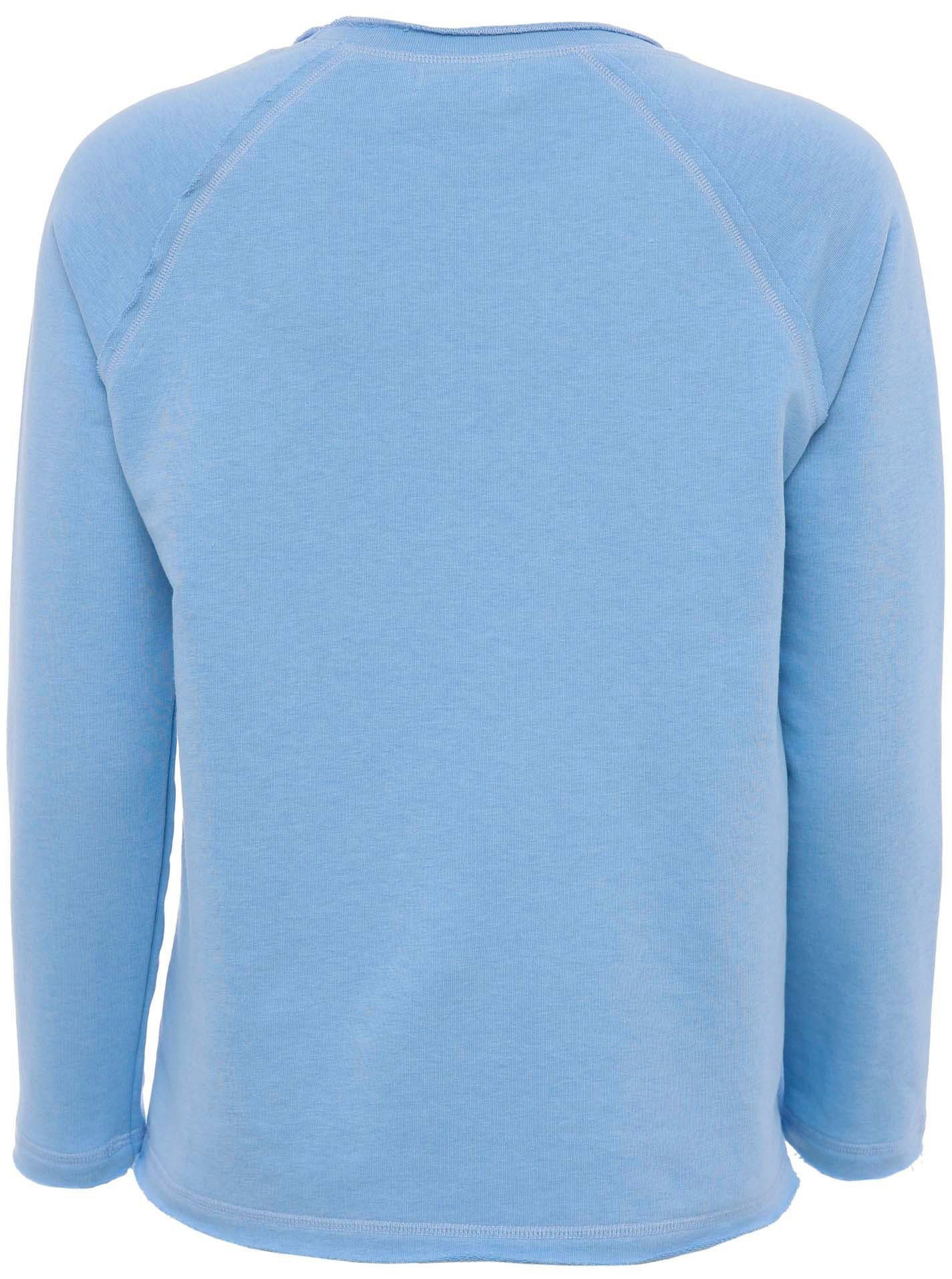 Zwillingsherz Shirt met lange mouwen met "ocean love"-opdruk en used-look