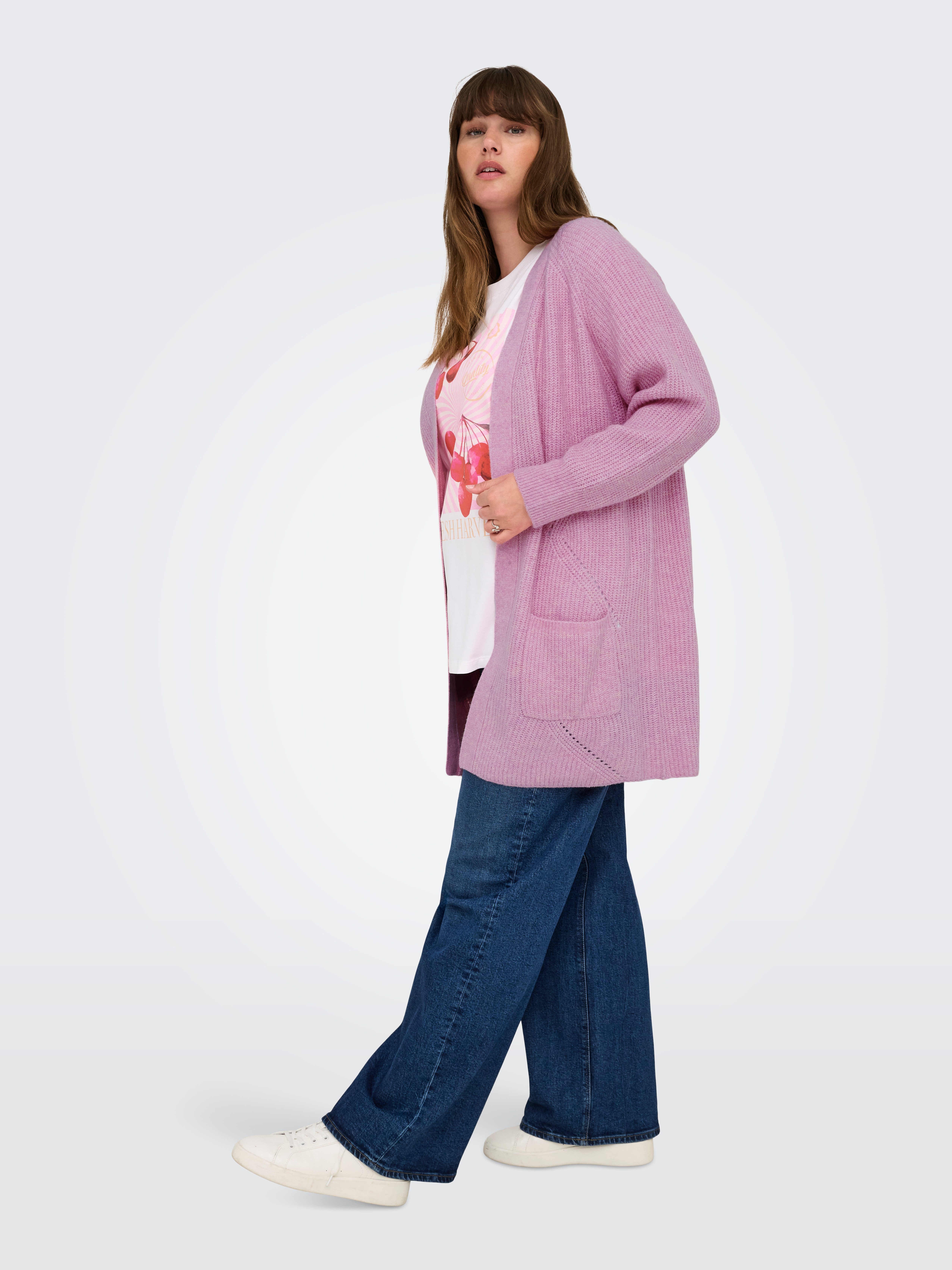ONLY CARMAKOMA Vest CARWHITNEY LS CARDIGAN KNIT