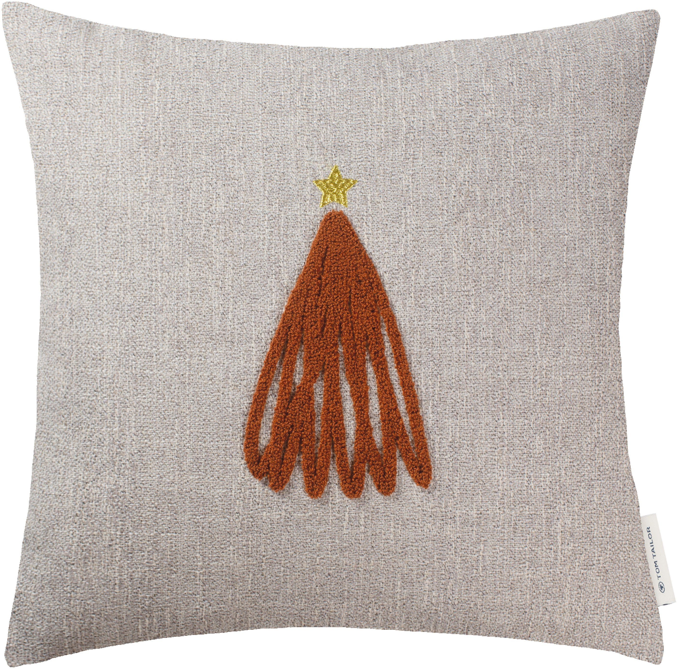 TOM TAILOR HOME Sierkussen Xmas Tree Kussenovertrek zonder vulling(1 stuk) sierkussens maat 1 beige
