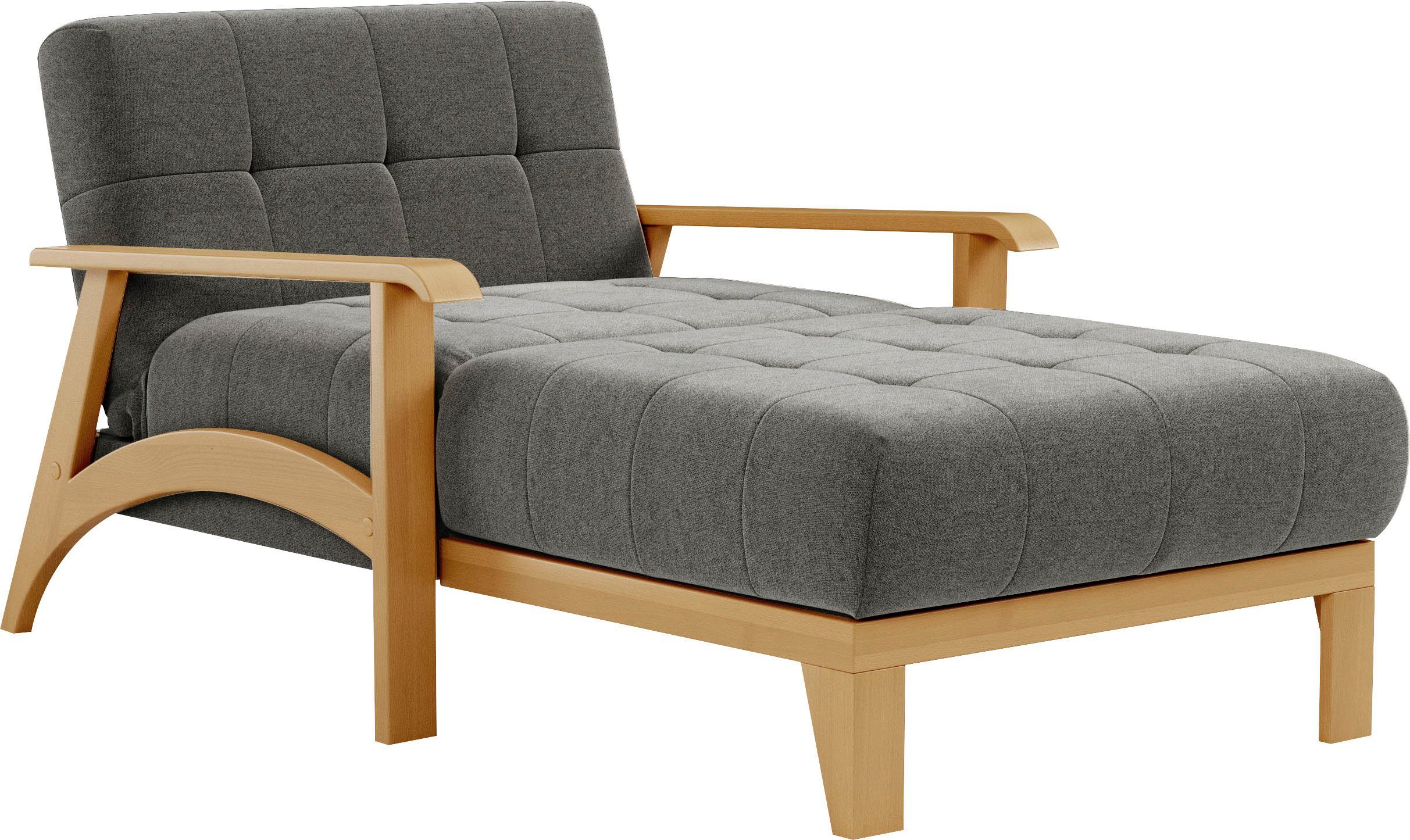 sit&more Récamier Billund Armleuningen van eikenkleurig beukenhout, verschillende bekledingen en kleuren