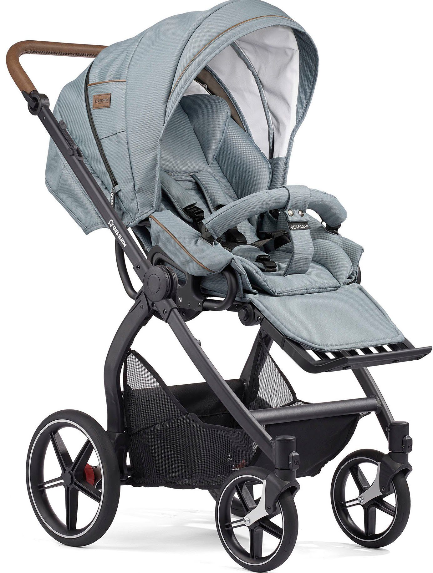 Gesslein Combi-kinderwagen FX4 Soft+ met opzetstuk Classic zwart/tabak, benzine