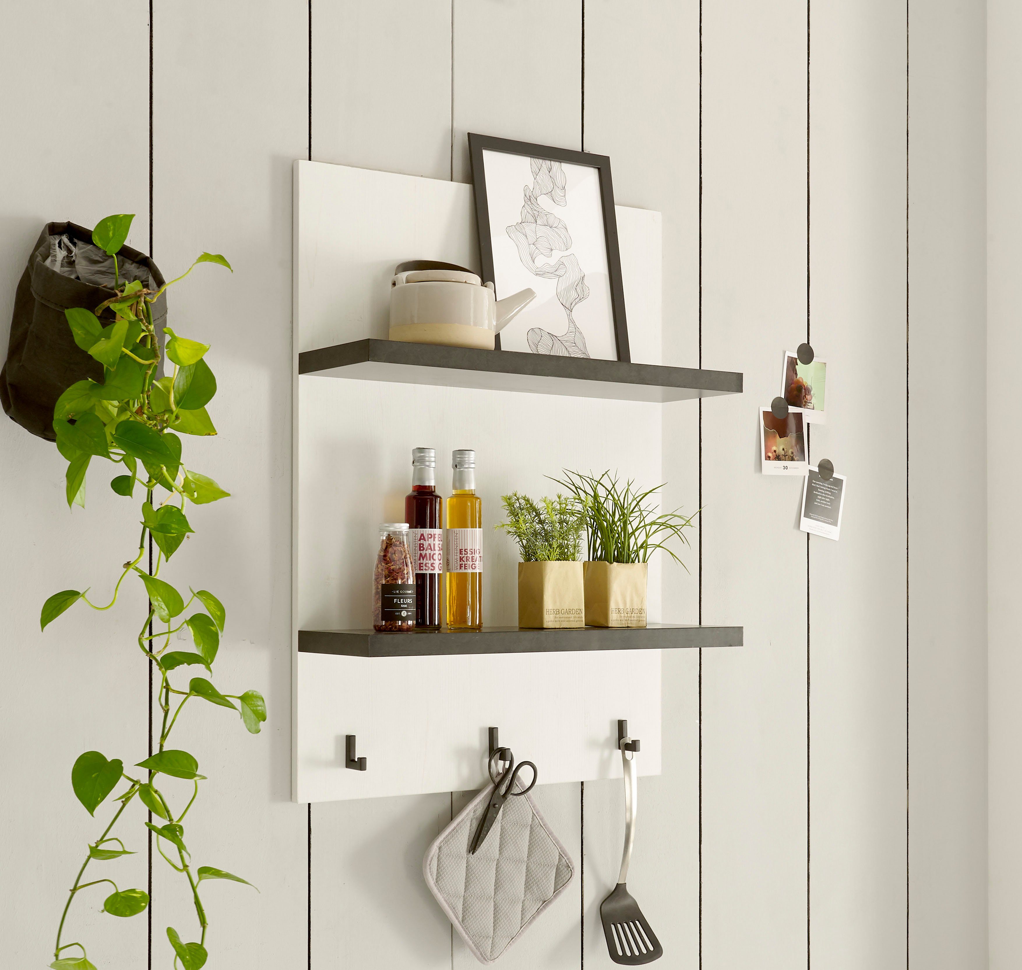 Home affaire Wandplank Sherwood Breedte 60 cm, in modern houtdecor, 28 mm dikke legplanken