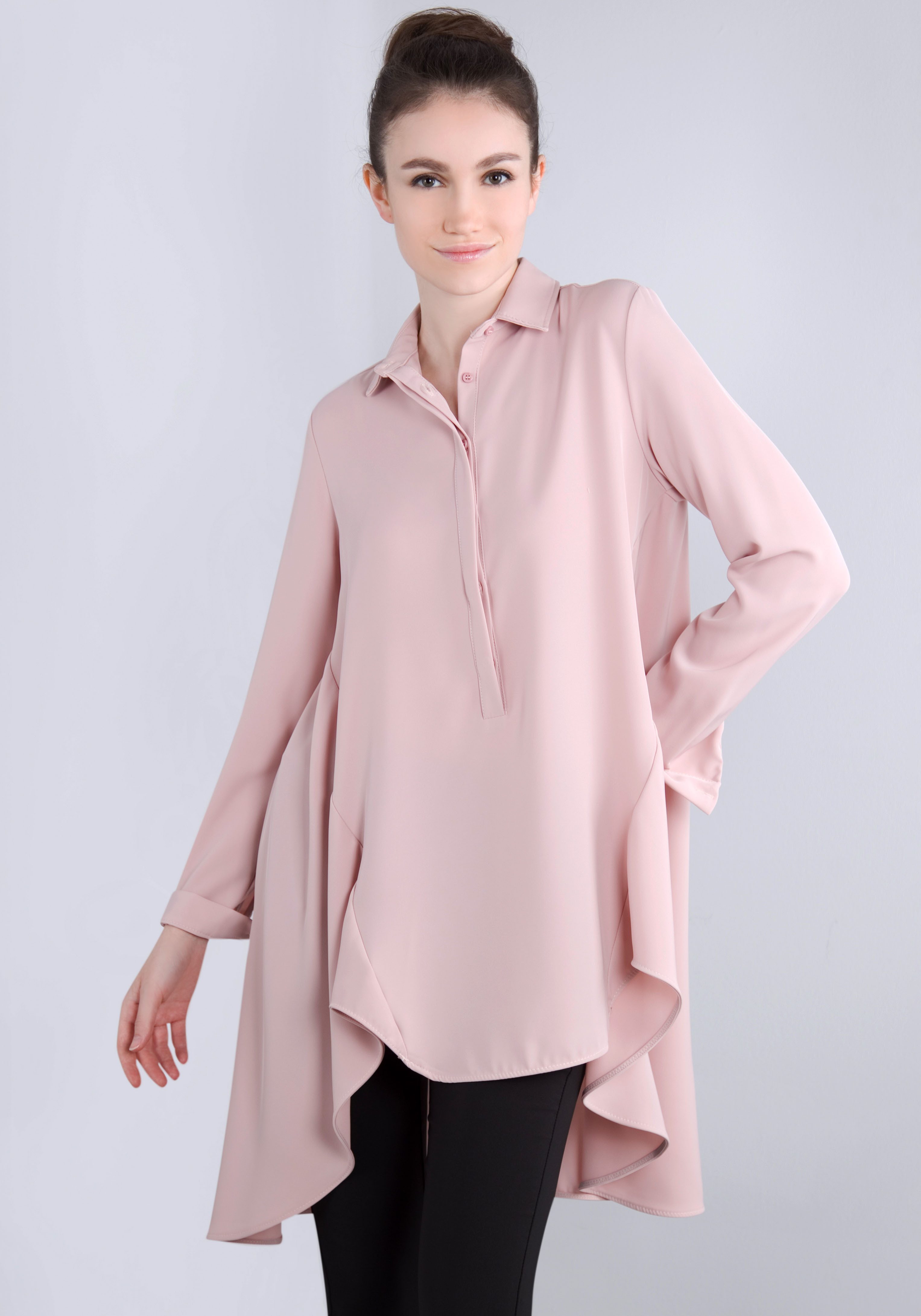 IMPERIAL Lange blouse in kreukvrije kwaliteit met stretch