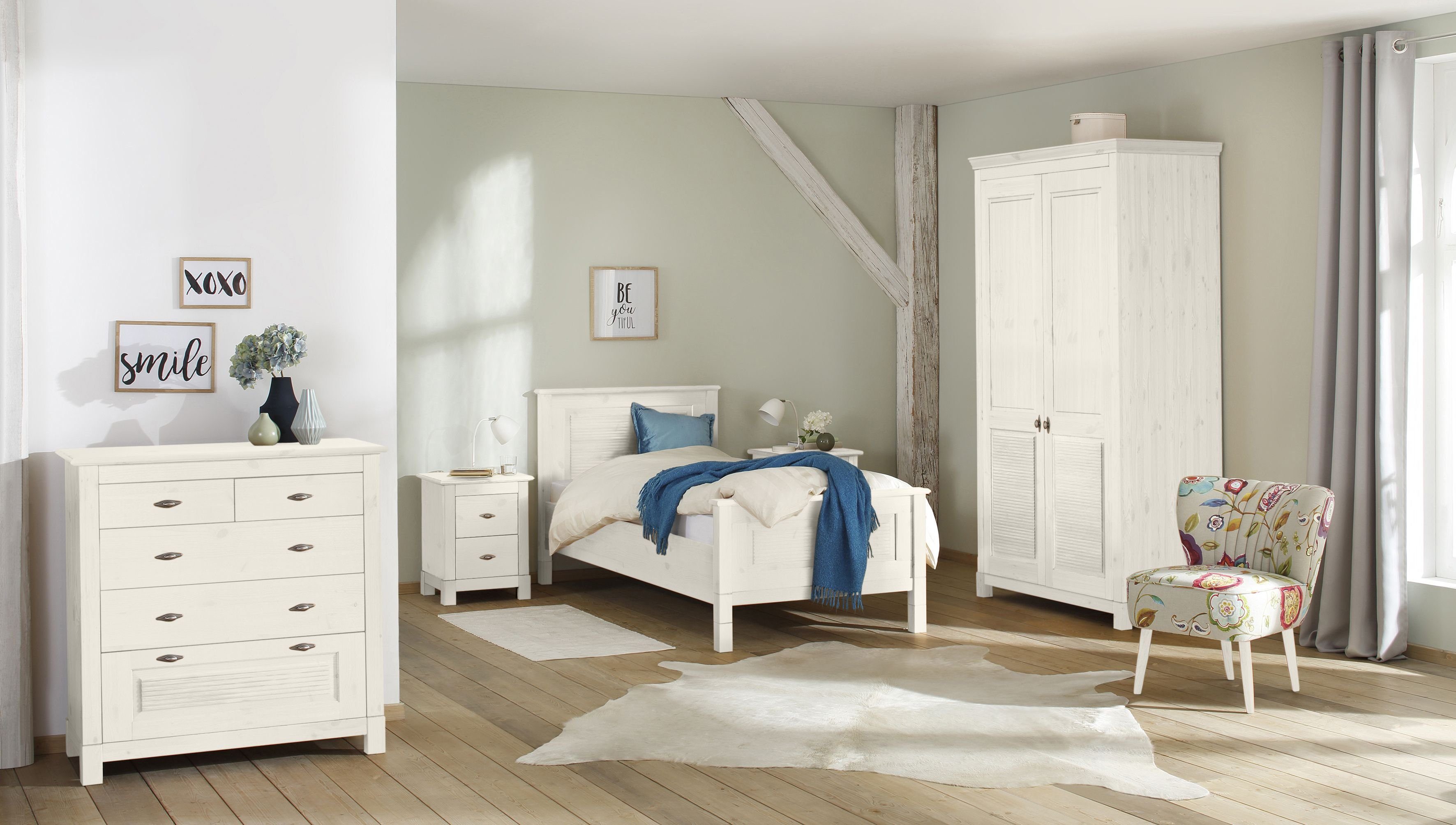 Home affaire Ladekast Rauna van massief grenen, met 5 laden, breedte 96 cm