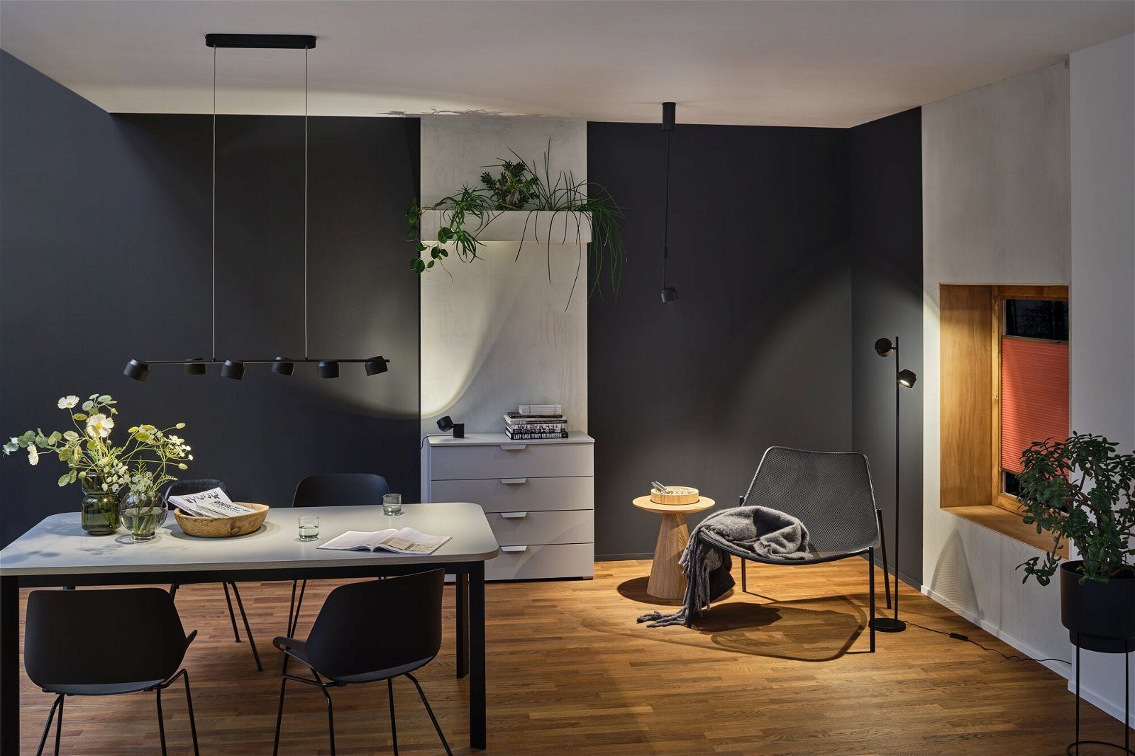 Paulmann Led-hanglamp Puric Pane Smart Home Zigbee 6x6W Zwart/Grijs 230V Kunststof/Metaal (1 stuk)