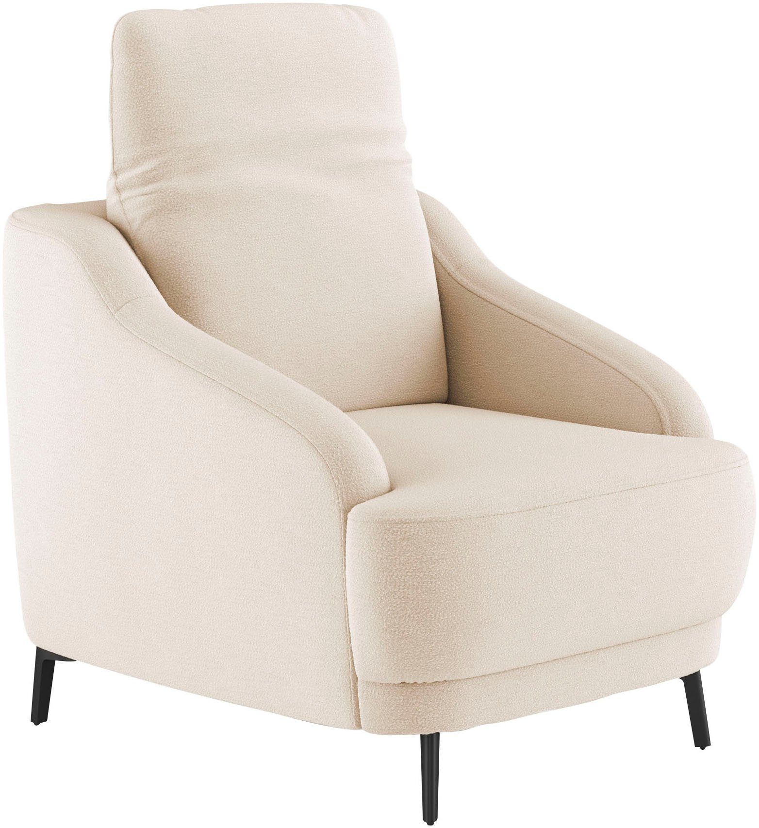 sit&more Fauteuil Blues met metalen poten, matzwart (1 stuk)