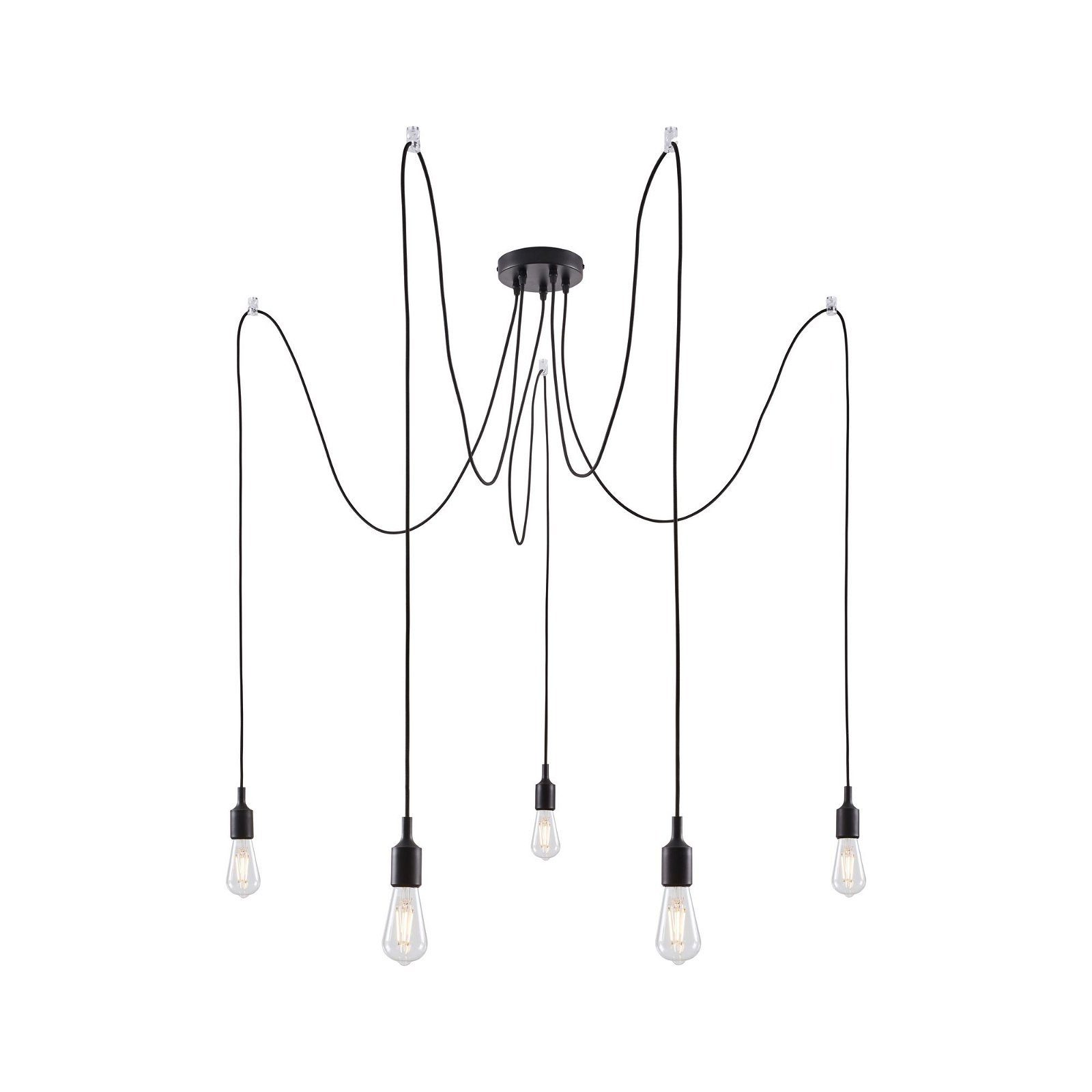 Paulmann Hanglamp Neordic Ketil max.5x60W Zwart 230V Silikon/Metaal (1 stuk)