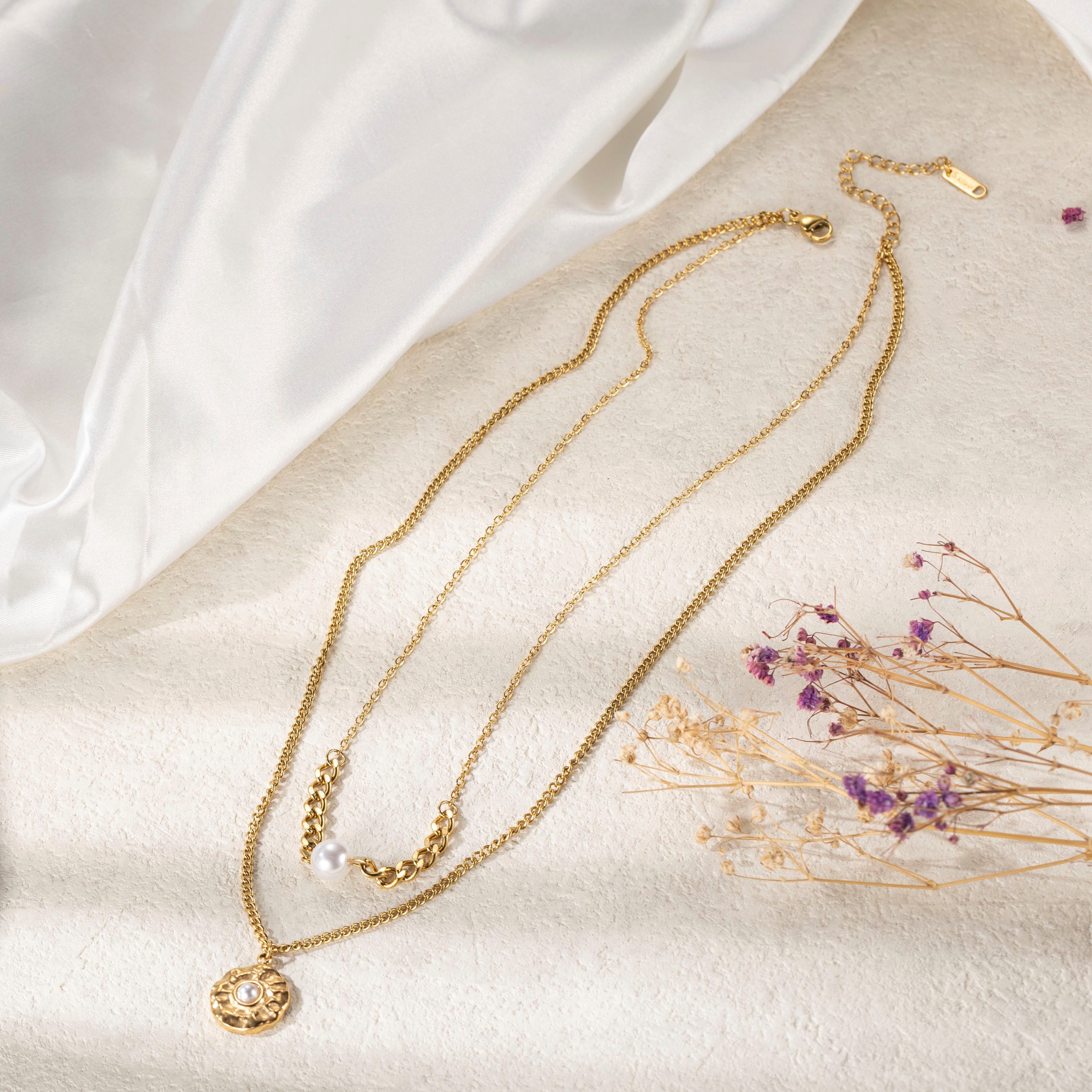 Firetti Ketting met hanger Sieraden cadeau roestvrijstalen halssieraden halsketting laag dubbelrijig
