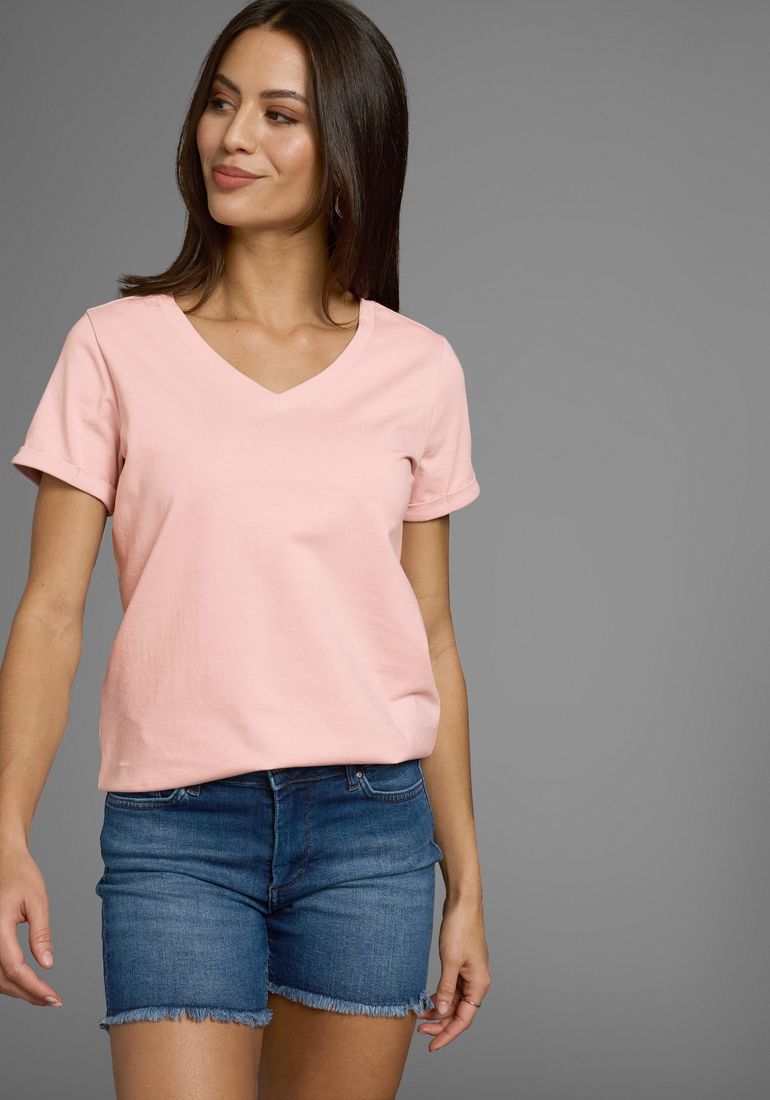 Laura Scott Lang shirt V-hals (2 stuks)