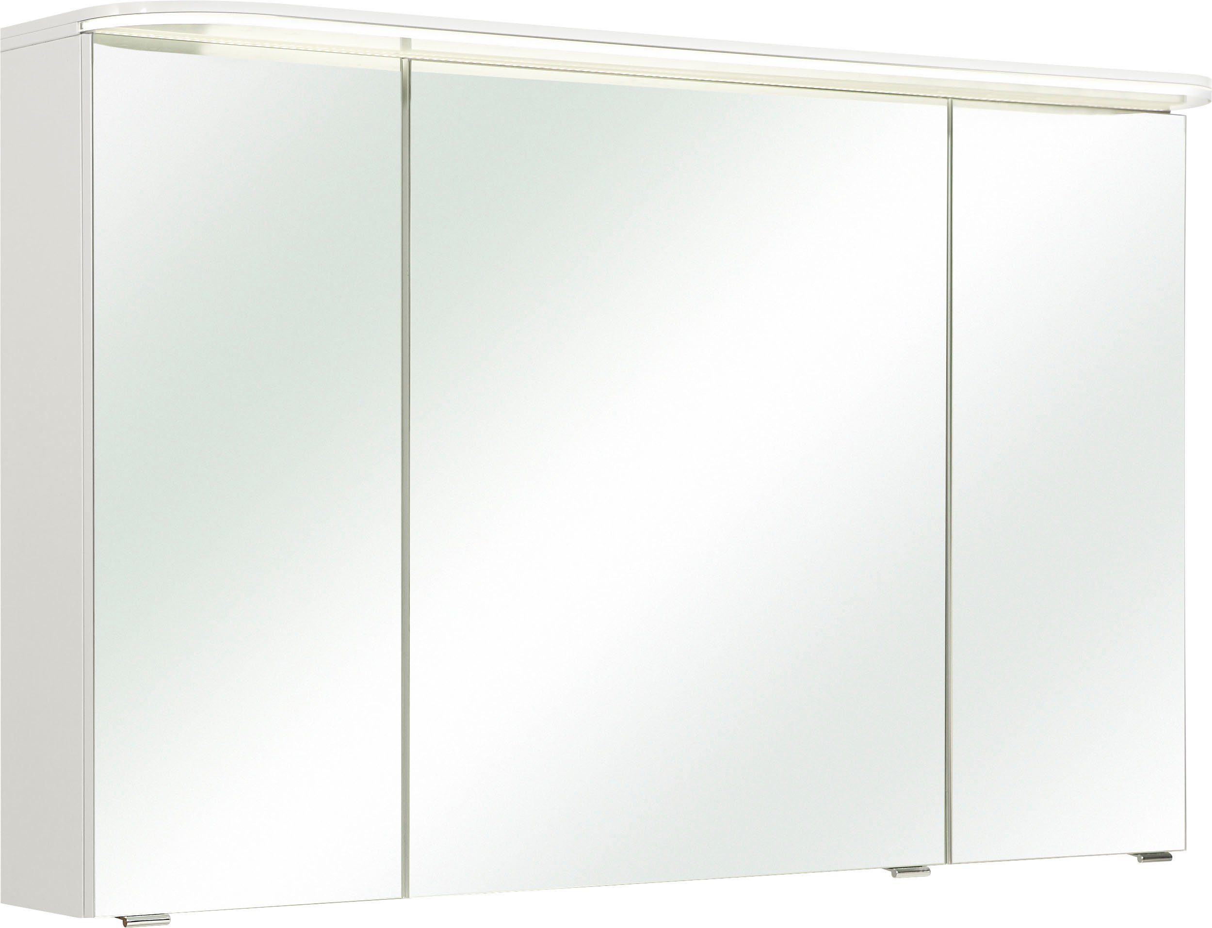 Saphir Spiegelkast Balto sprint badkamerkast met led-kransarmatuur, 120 cm breed, 3 deuren Schakelaar-/ stopcontactcombinatie, inclusief deurdemper,