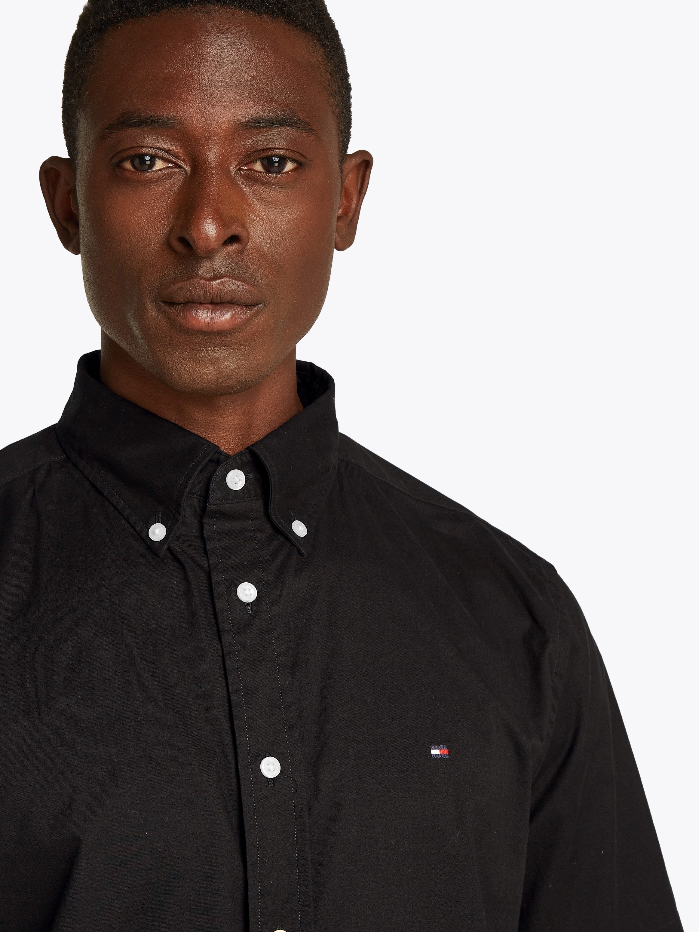 Tommy Hilfiger Overhemd met korte mouwen FLEX POPLIN SOLID S/S SHIRT