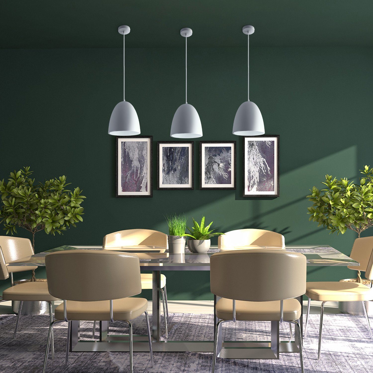 Paco Home Hanglamp JACK Keukenlamp hanglamp eetkamer Eettafellamp binnenin in goudkleur wit