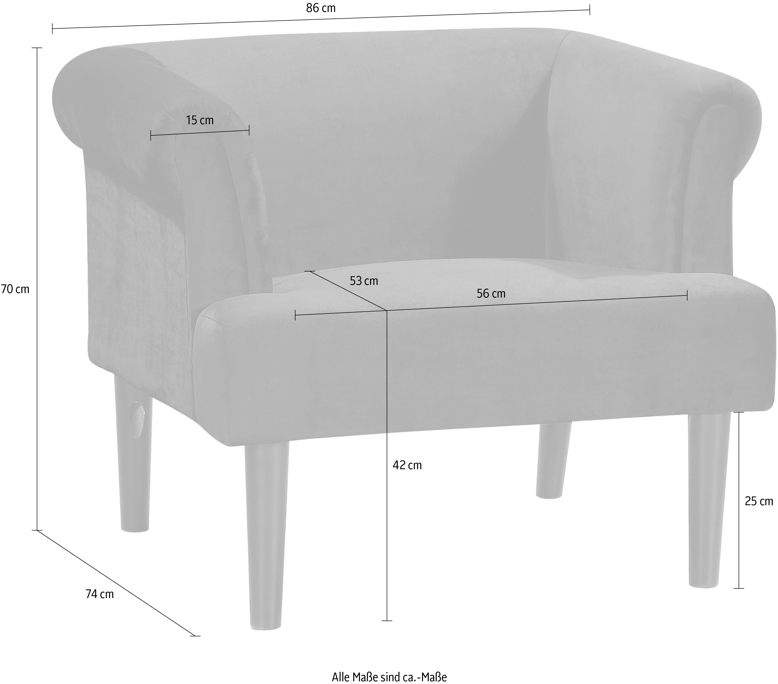 ATLANTIC home collection Fauteuil Charlie Loungestoel met golfvoet