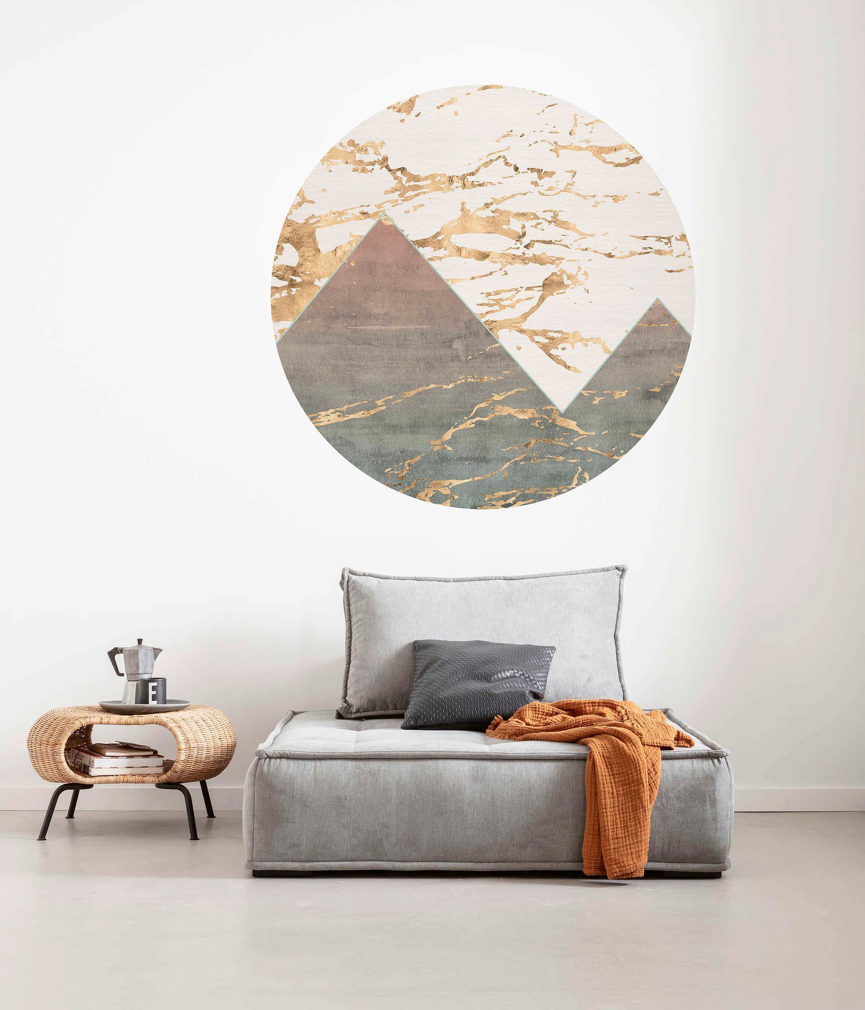 Komar Vliesbehang Zelfklevend vlies - Precious Peaks - Afmeting 125 x 125 cm (1 stuk)