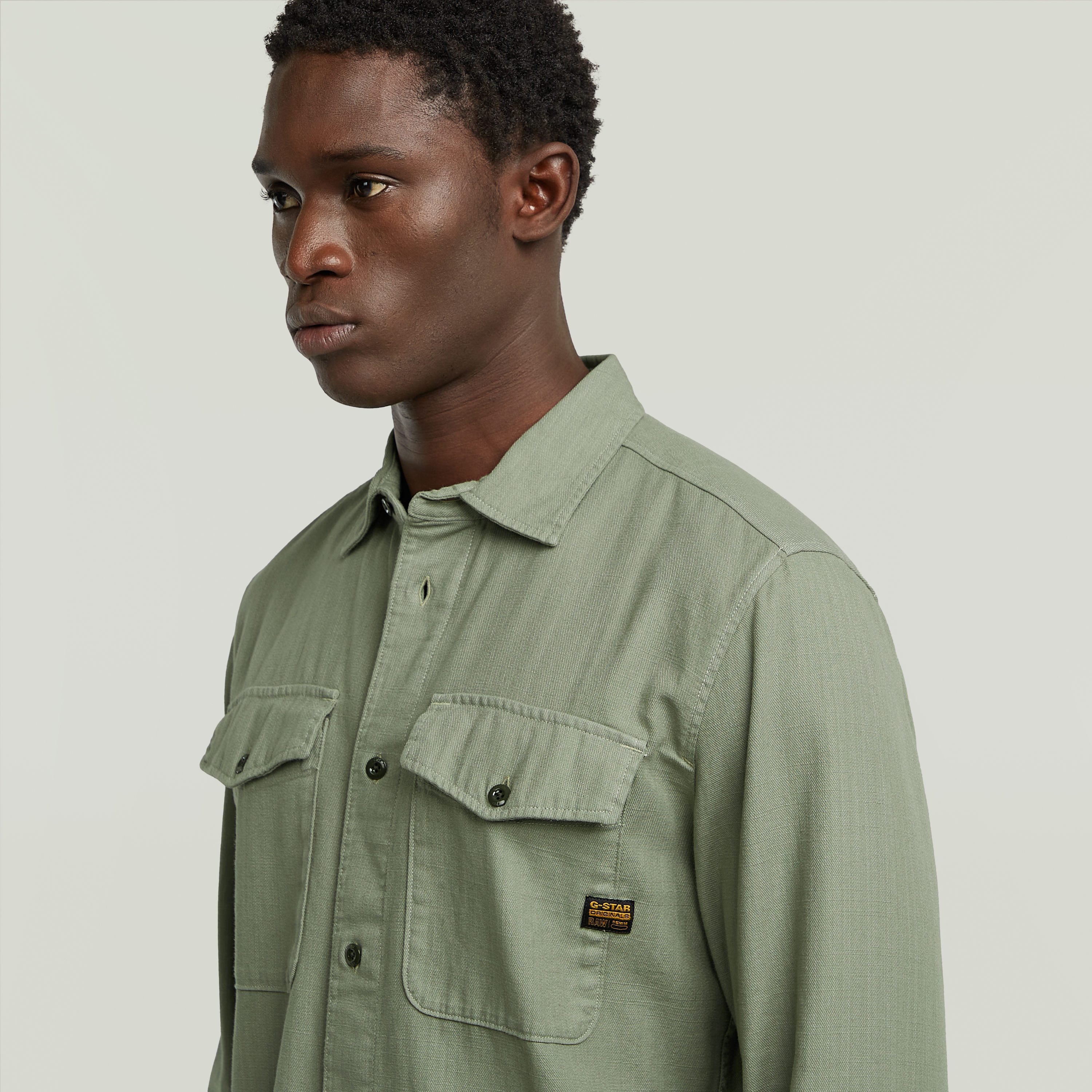 G-Star RAW Jeans overhemd Marine Slim met klepzakken