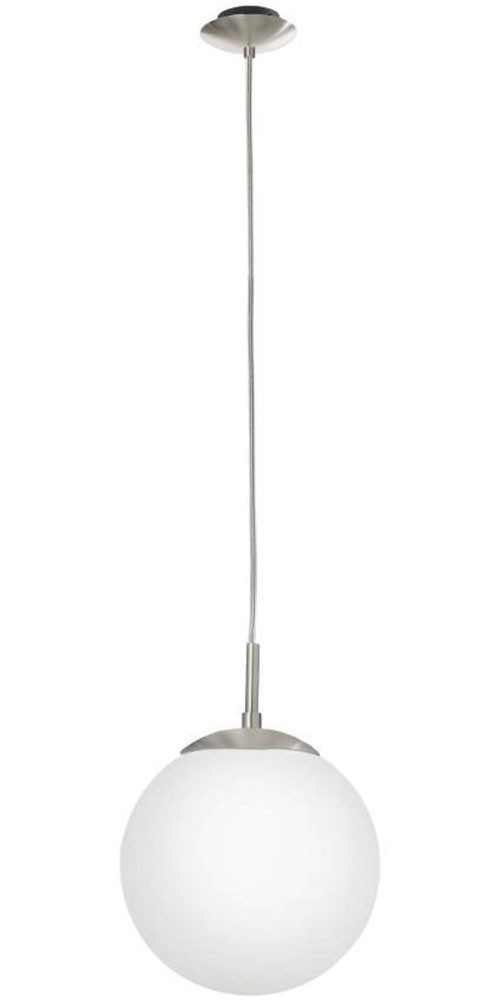 EGLO Hanglamp RONDO hanglamp, metaal in zilver, glas in opaal mat wit, E27