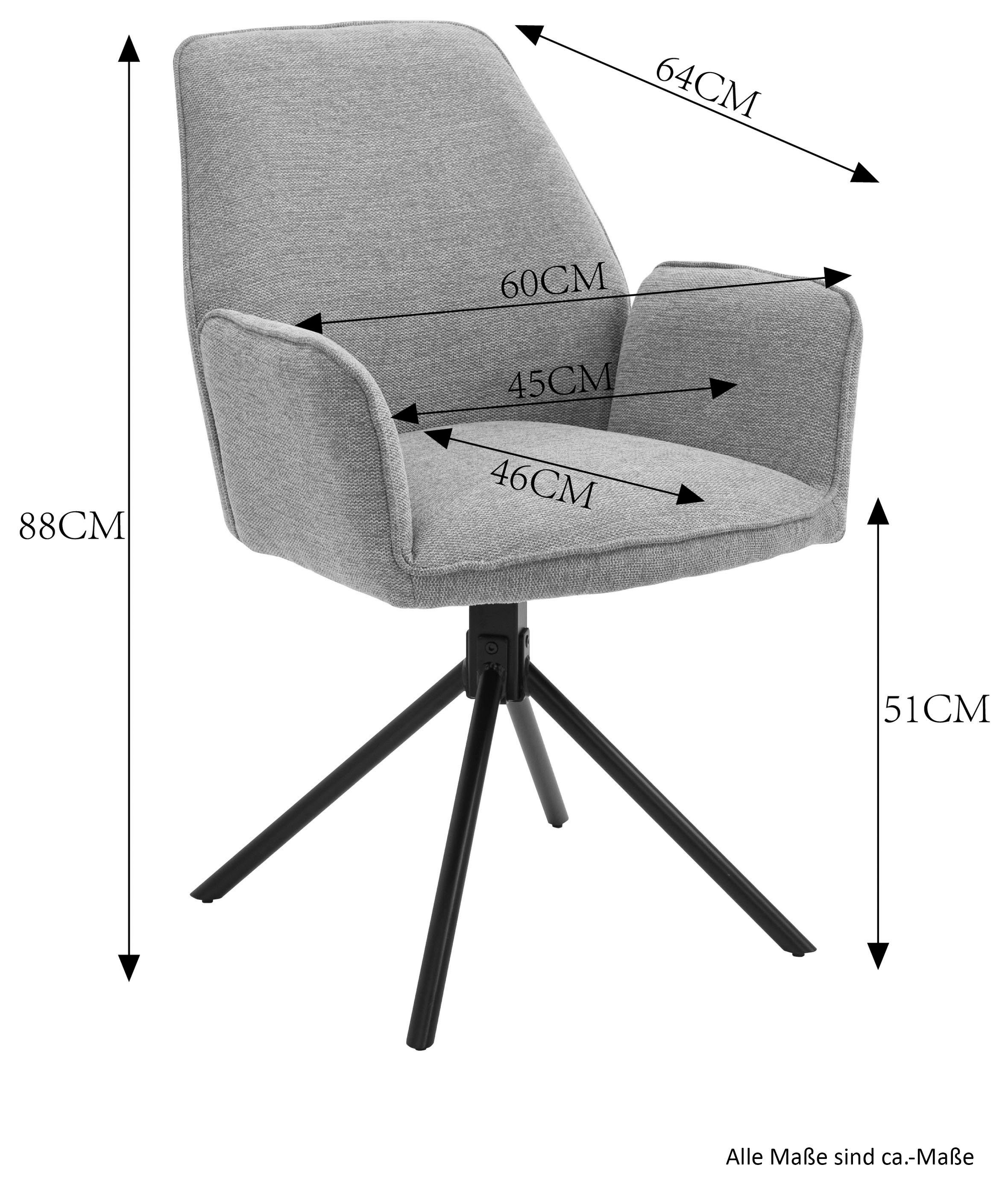 byLIVING Eetkamerstoel Blair set van 2, 360° draaibaar, gezellige fauteuil, verschillende stoffen (set, 2 stuks)