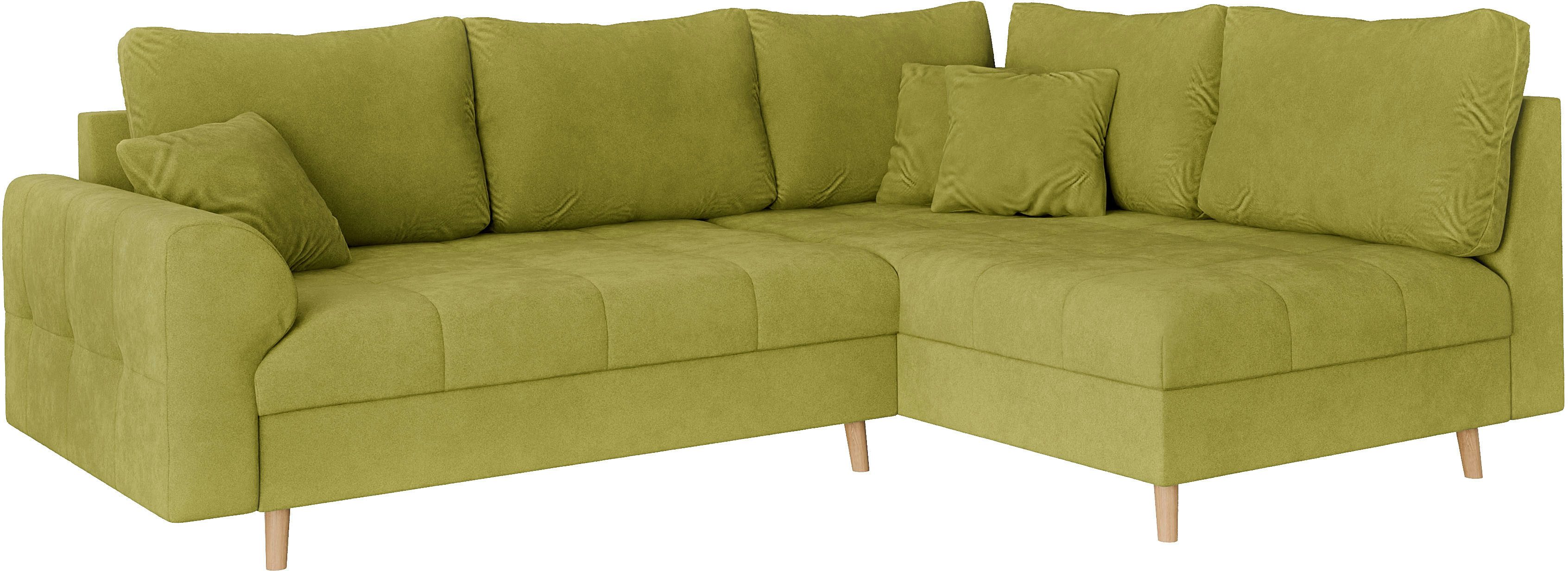 Home affaire Hoekbank CHARRE L-vorm met ottomane, afmetingen B/D/H: 231/161/81 cm fijne stiksels, losse rug- en sierkussens, ook in cord en bouclé