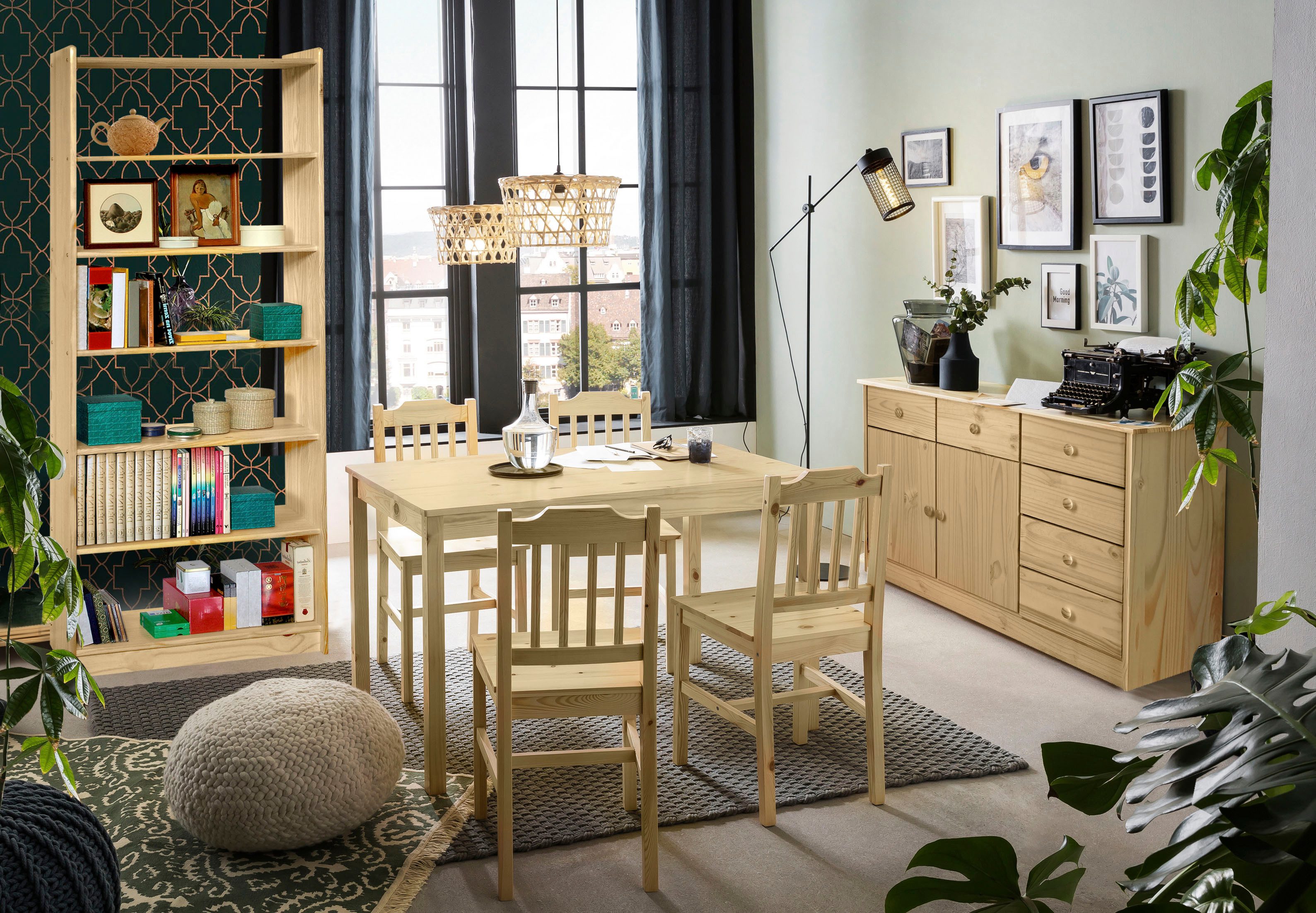 Home affaire Boekenkast gemaakt van massief grenenhout (1 stuk)