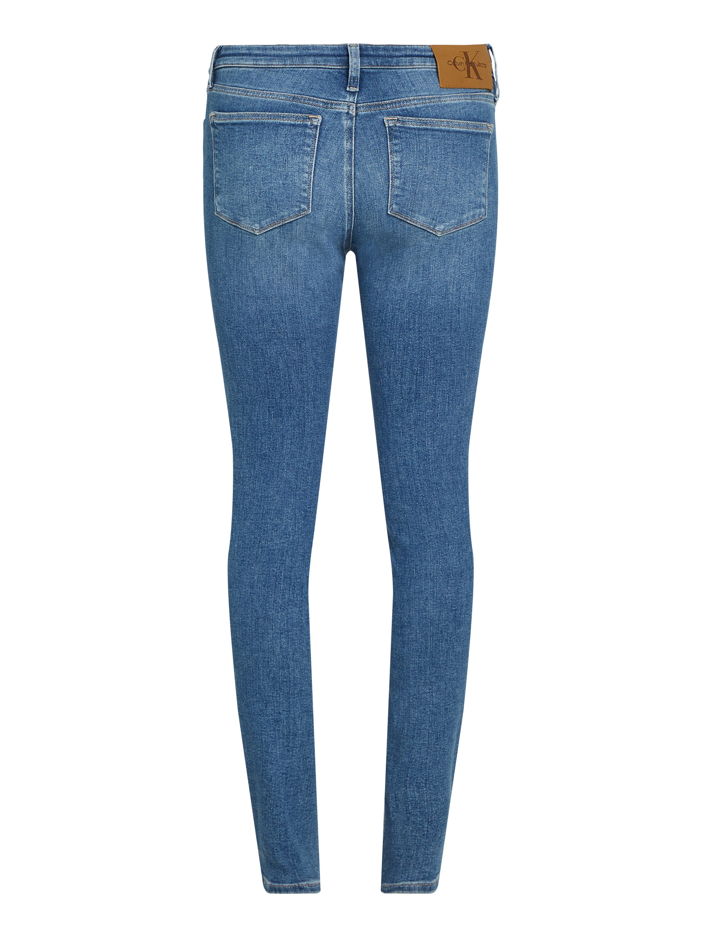 Calvin Klein Skinny fit jeans Mid rise skinny met stone-wash look, met muntzakje