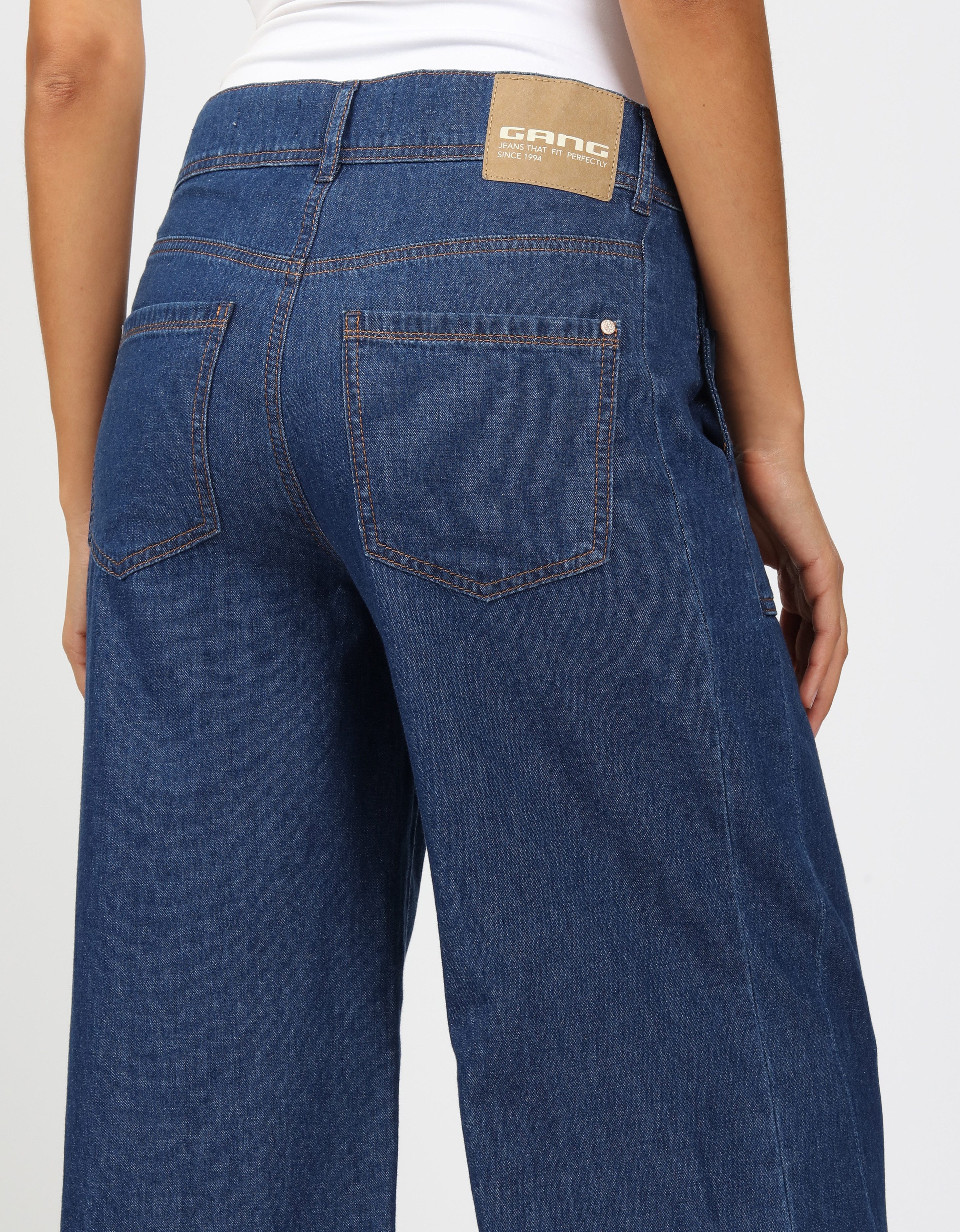 GANG Wijde jeans 94PAIGE WIDE met ingezette zijstrip