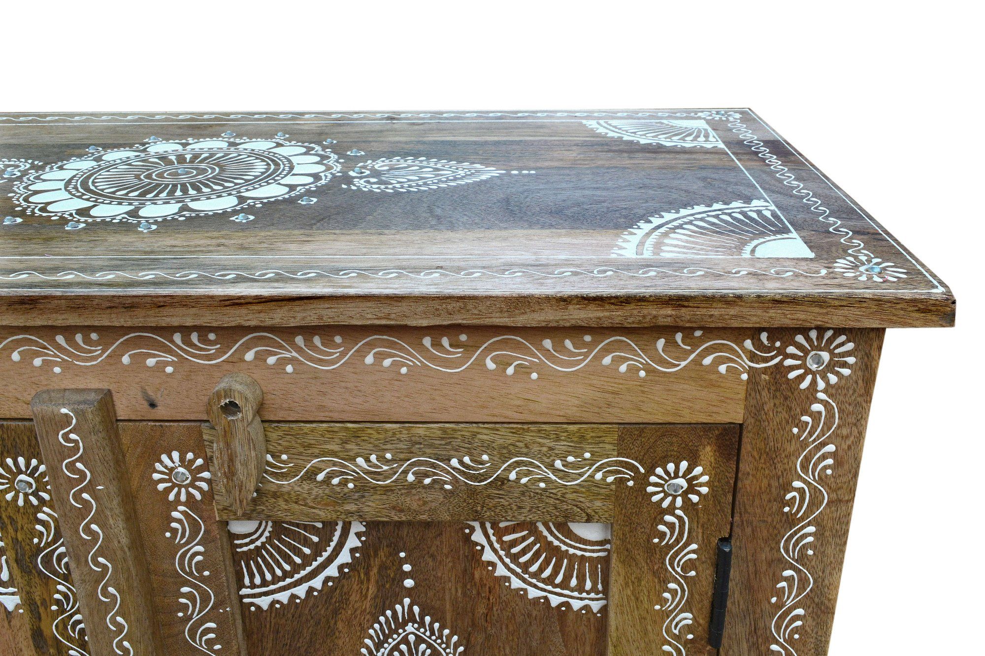 Home affaire Highboard Gullaba Commode, handgeschilderd, breedte/hoogte 80/120 cm