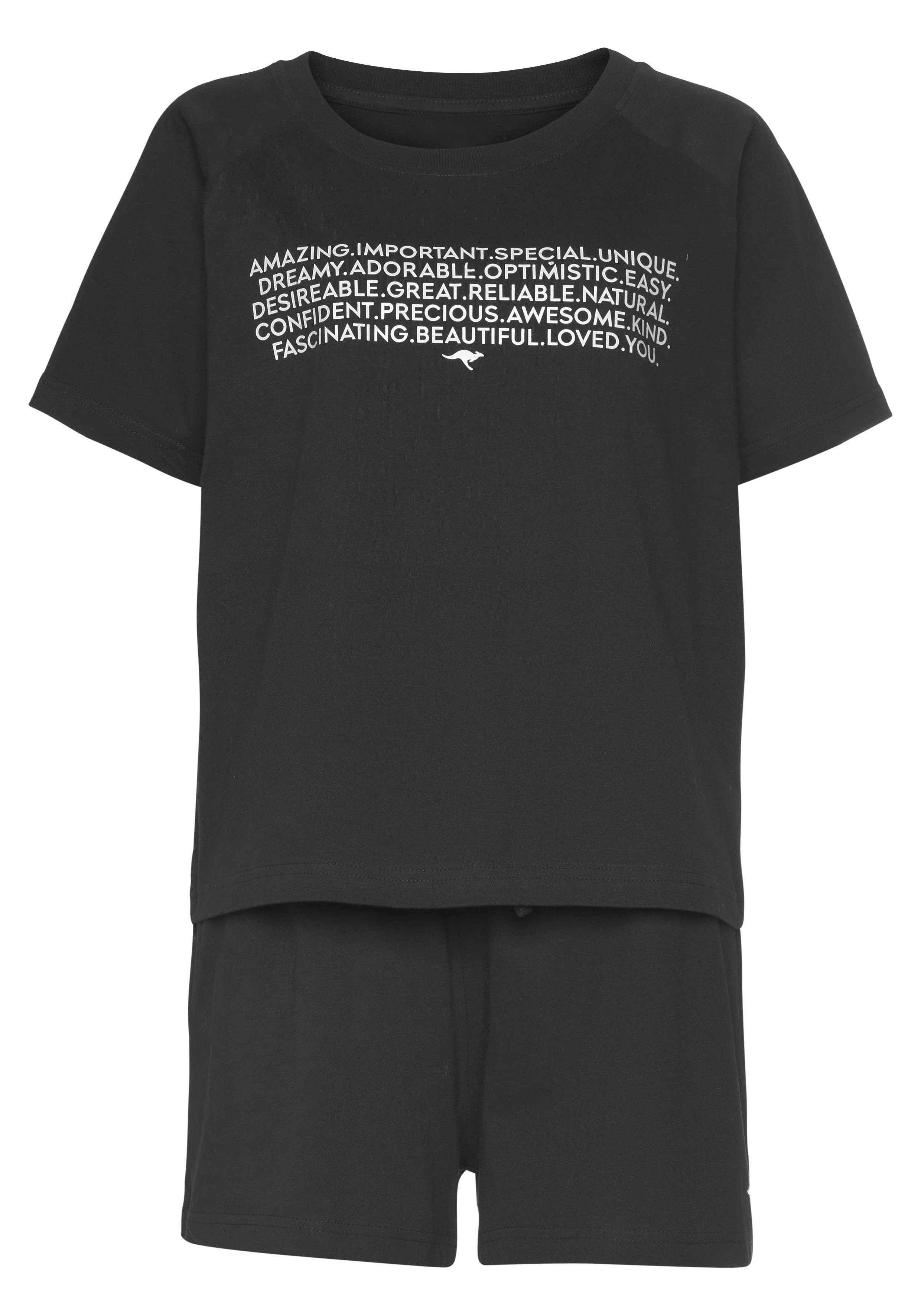 KangaROOS Shortama met slogan-frontprint (2-delig, 1 stuk)