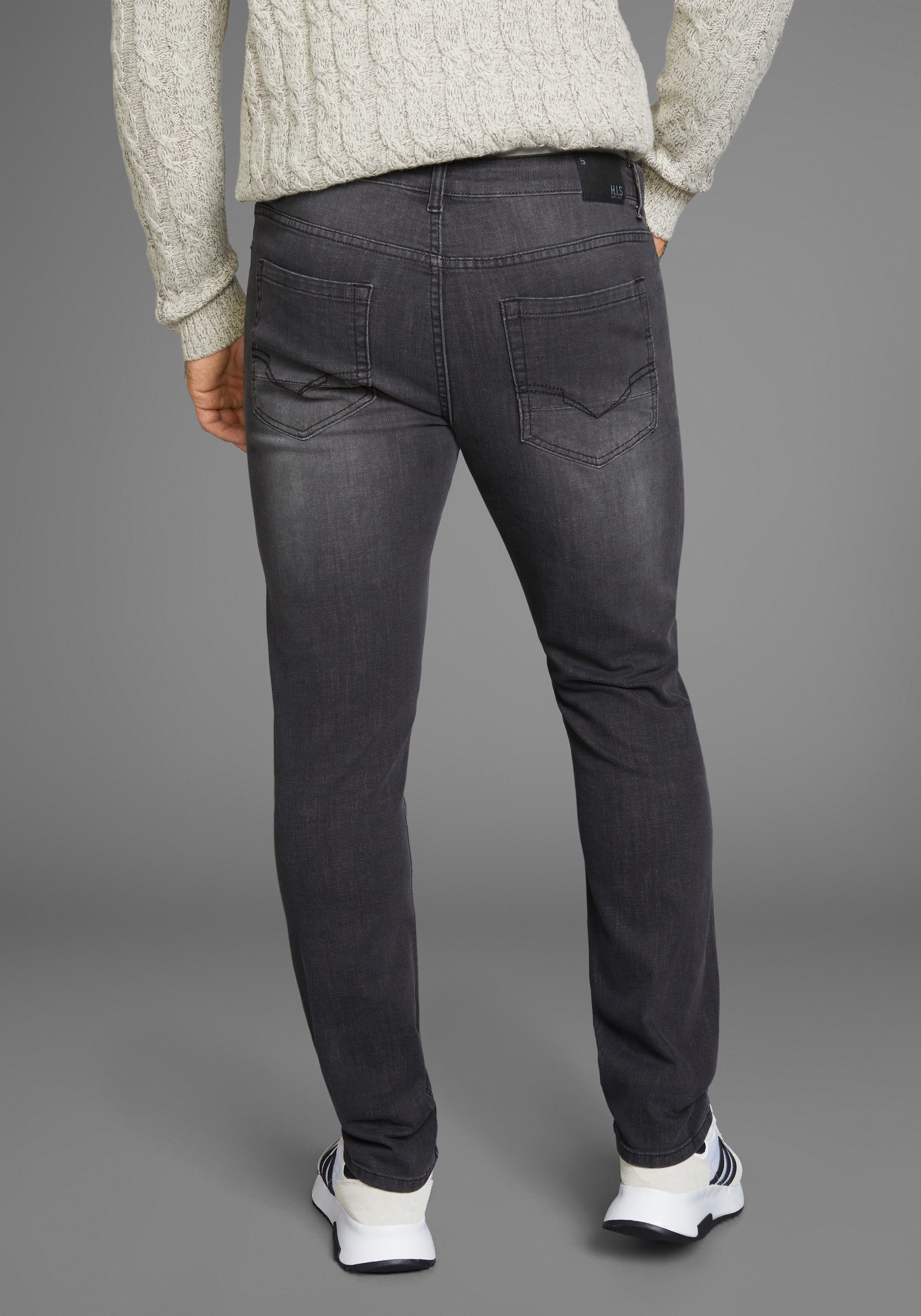 H.I.S Straight jeans DIX rechte pasvorm lage taille used-wassing