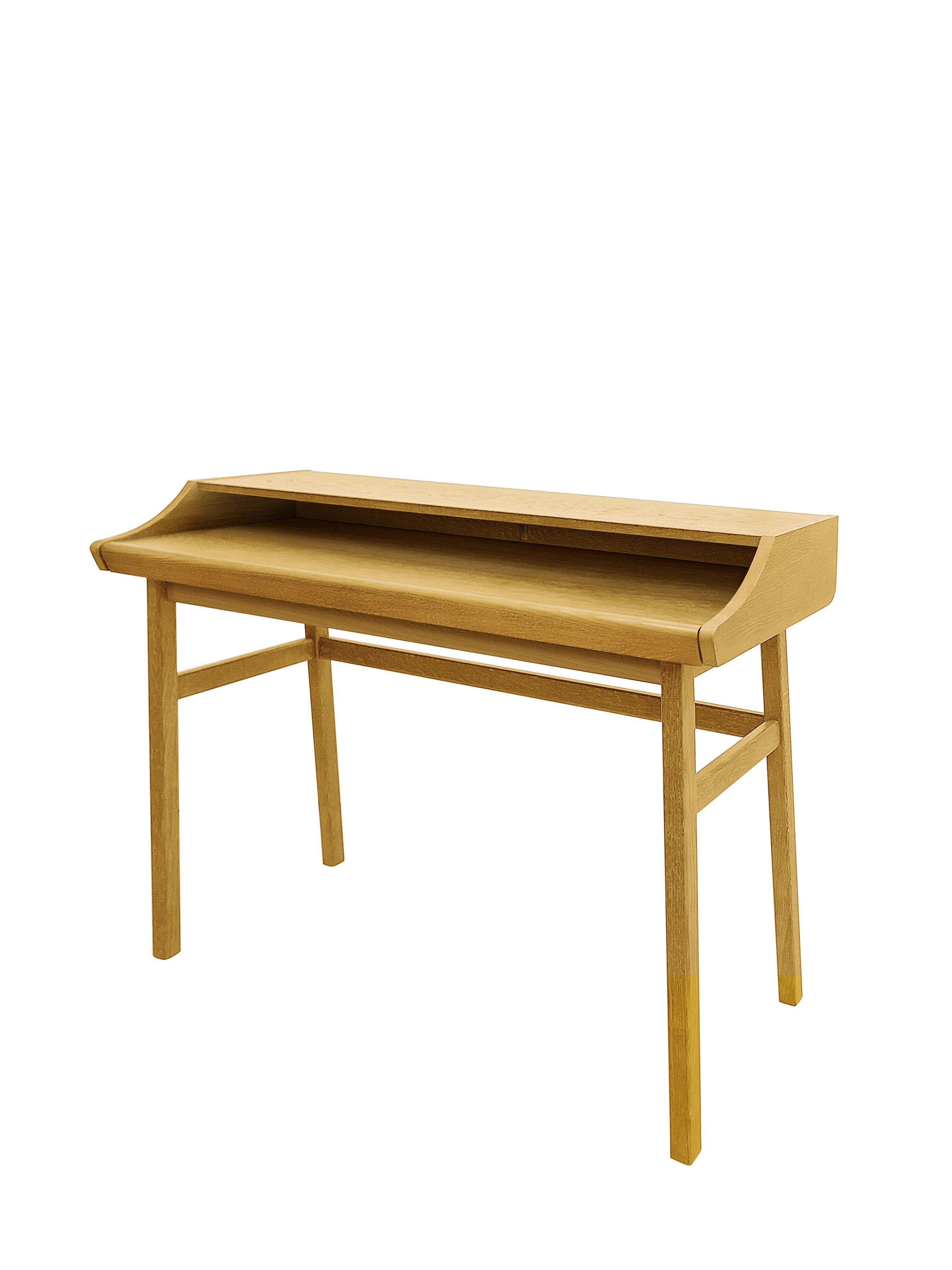 Woodman Bureau Carteret chique houtfineer van eiken, frame massief hout, breedte 115 cm