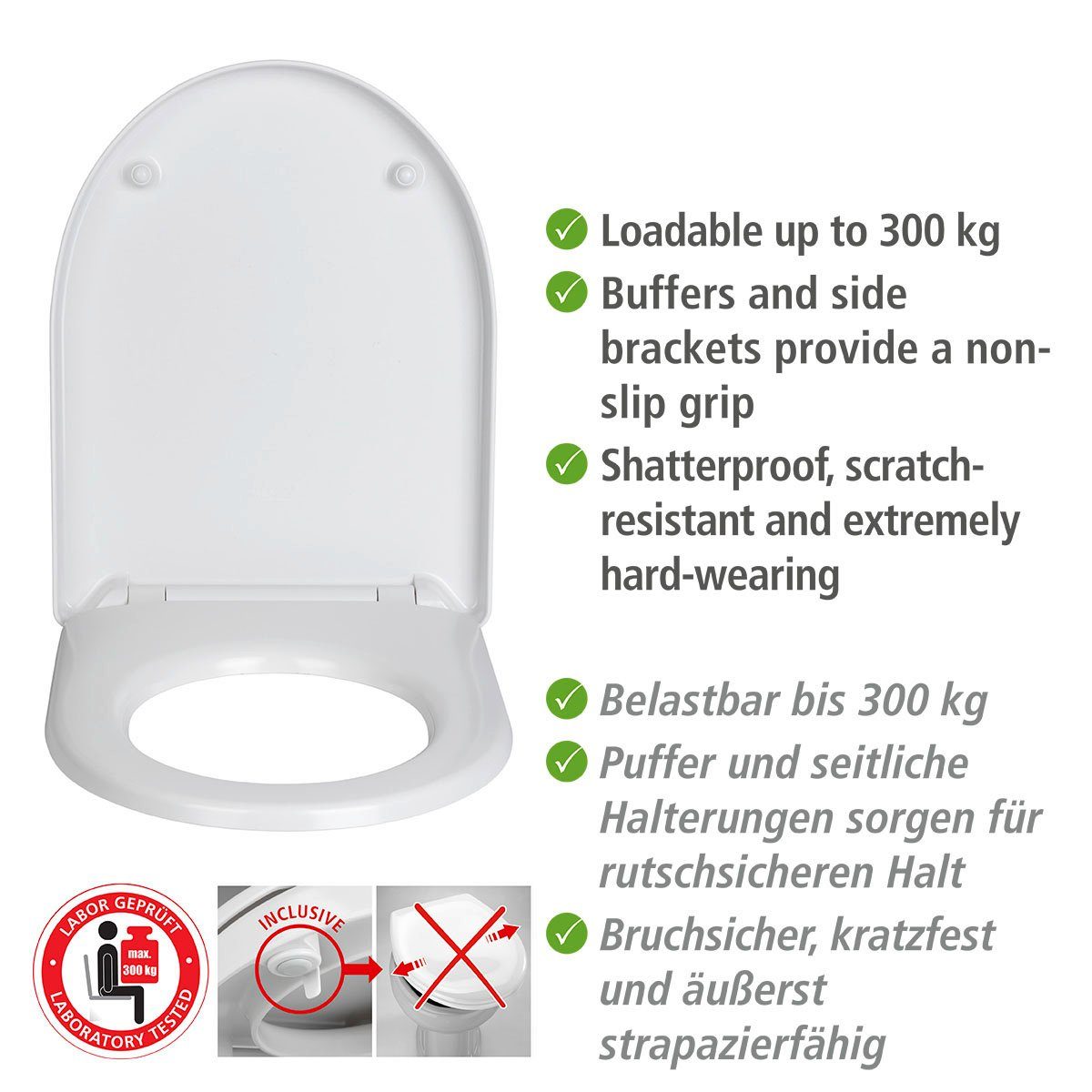 WENKO Toiletzitting Sindia maximaal belastbaar tot 300 kg