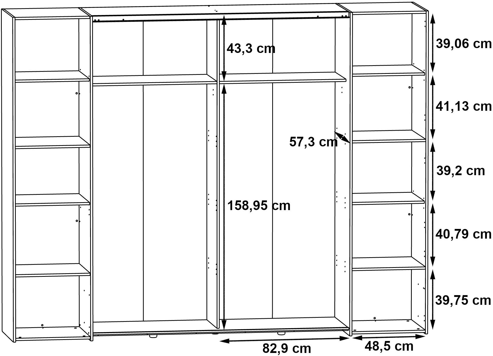 FORTE Draai-/zweefdeurkast Narago, OTTO's Choice, TOPSELLER, middelgrote panelen kleurveranderbaar
