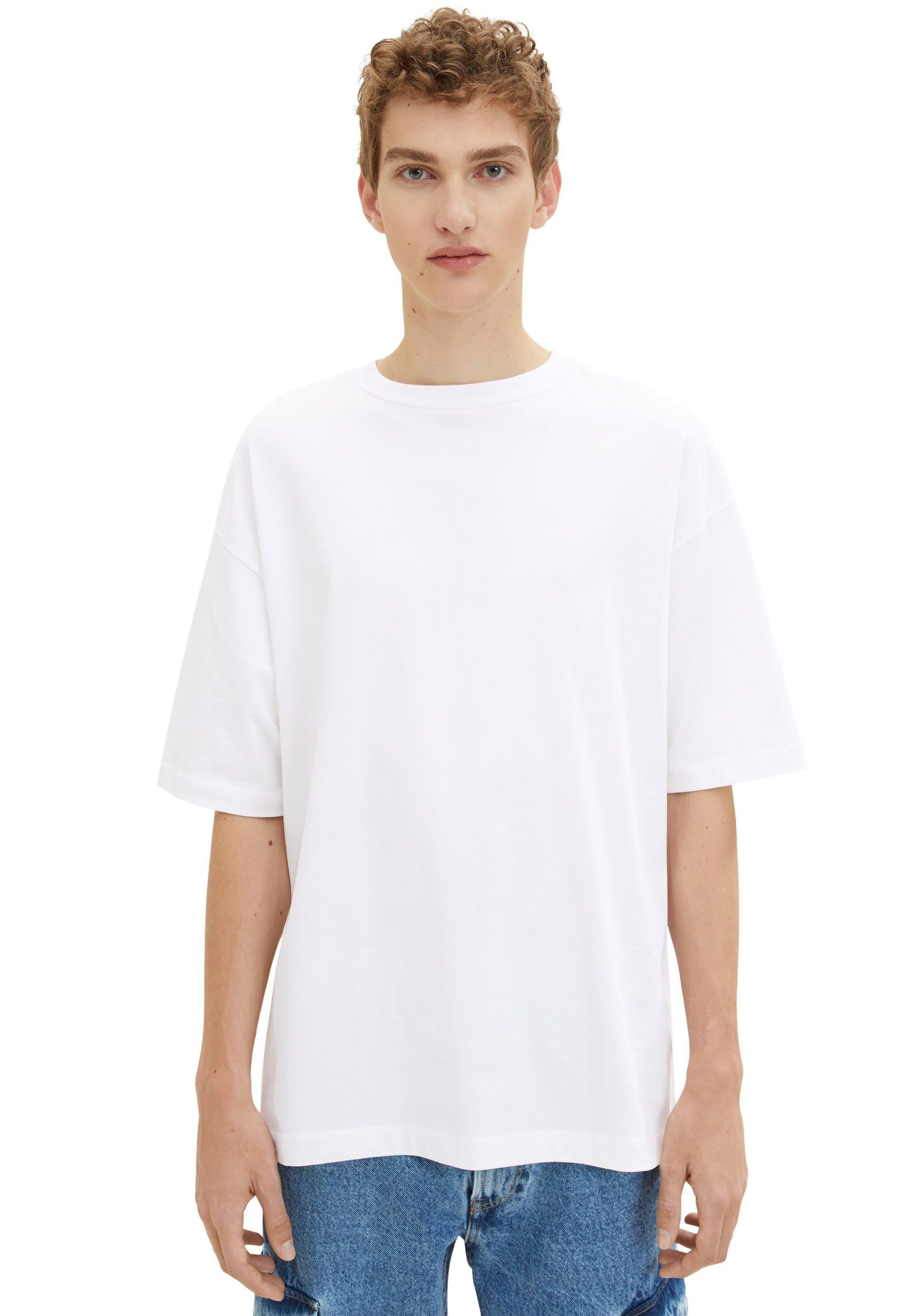 Tom Tailor Denim T-shirt in oversized pasvorm heren t-shirts maat XL wit