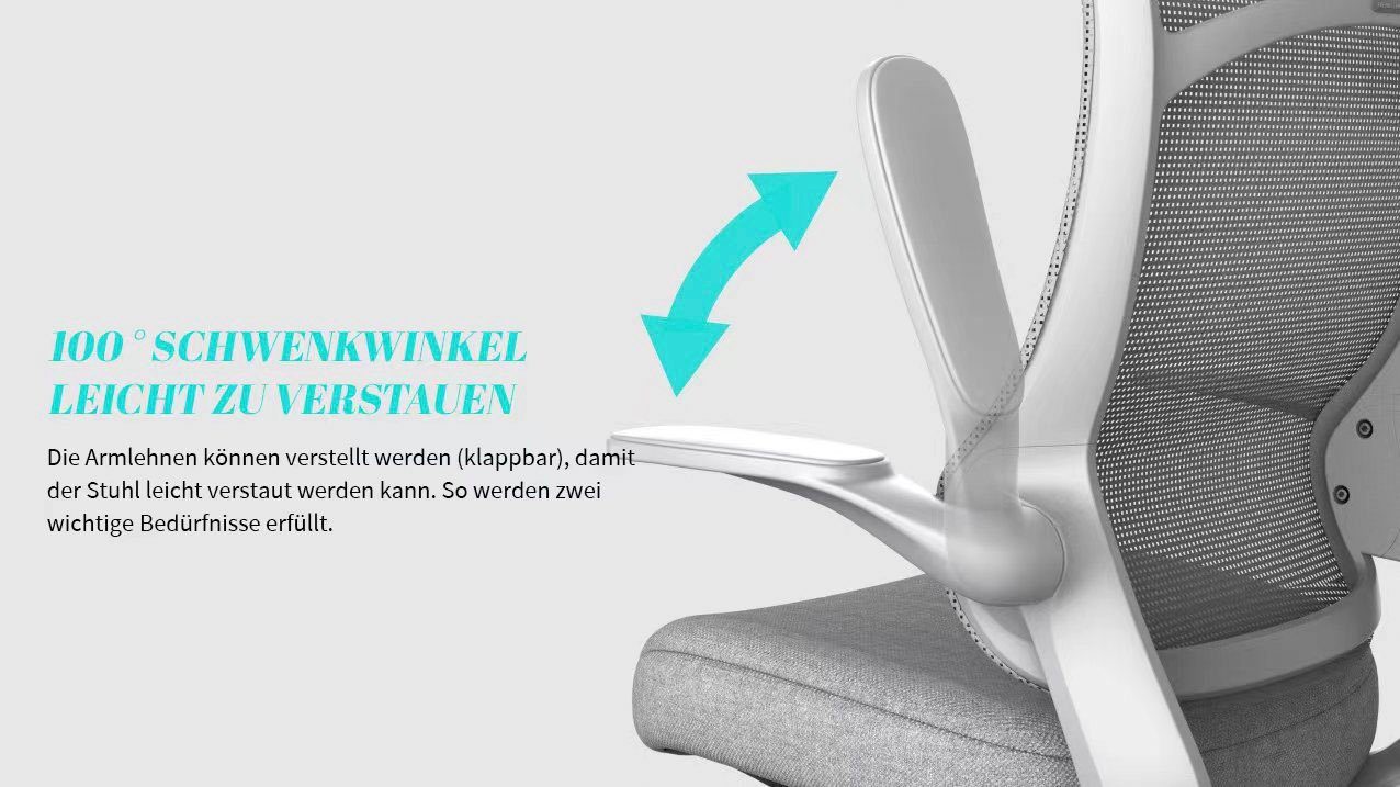 INOSIGN Bureaustoel Toico, design bureaustoel, ergonomische rugleuning, lendensteun & opklapbare armleuningen