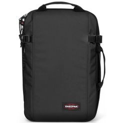 eastpak laptoprugzak morepack, black bevat gerecycled materiaal (global recycled standard) zwart