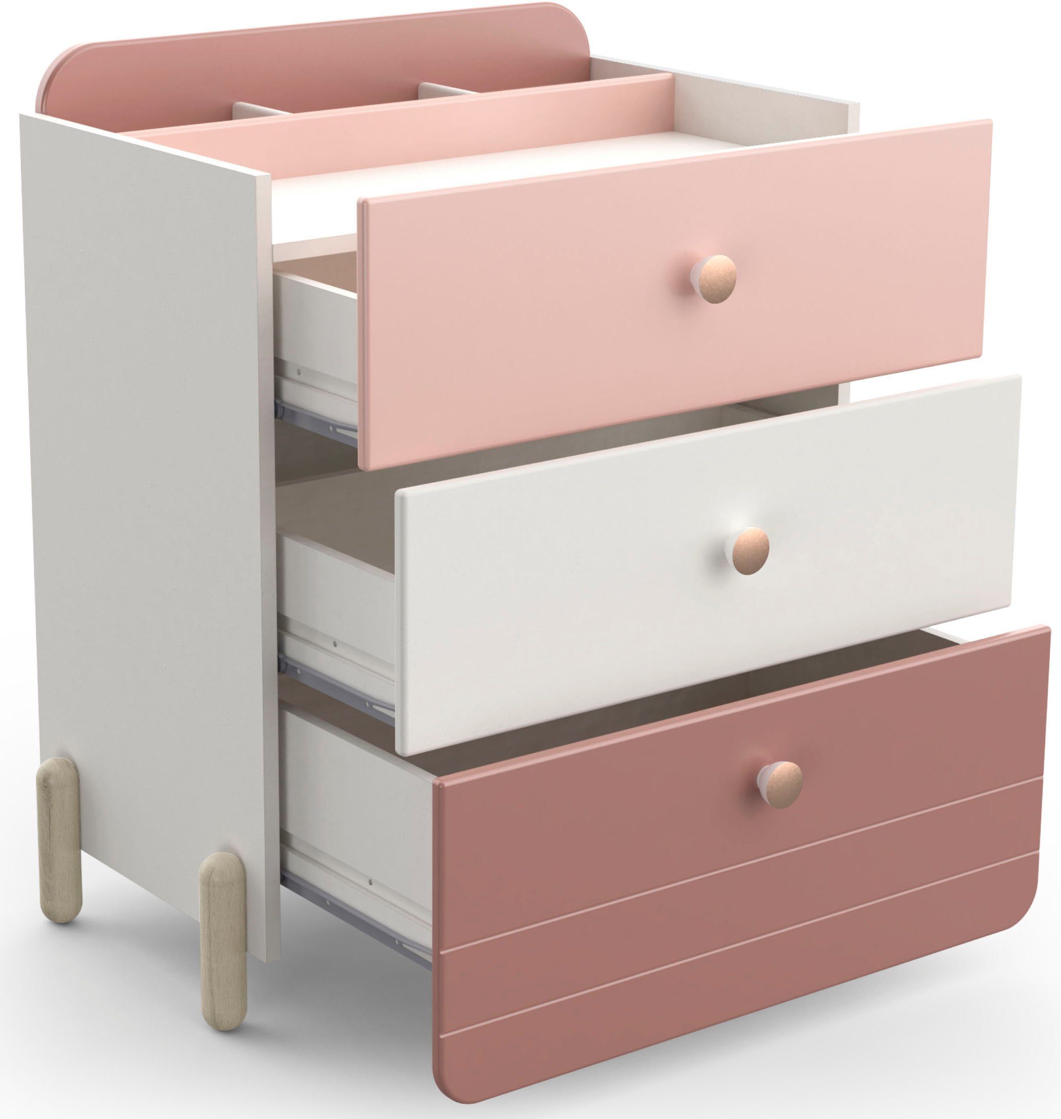 Demeyere GROUP Kast met laden en deuren Jade Lade met rolgeleiding, ronde knoppen met rozegoud-finish
