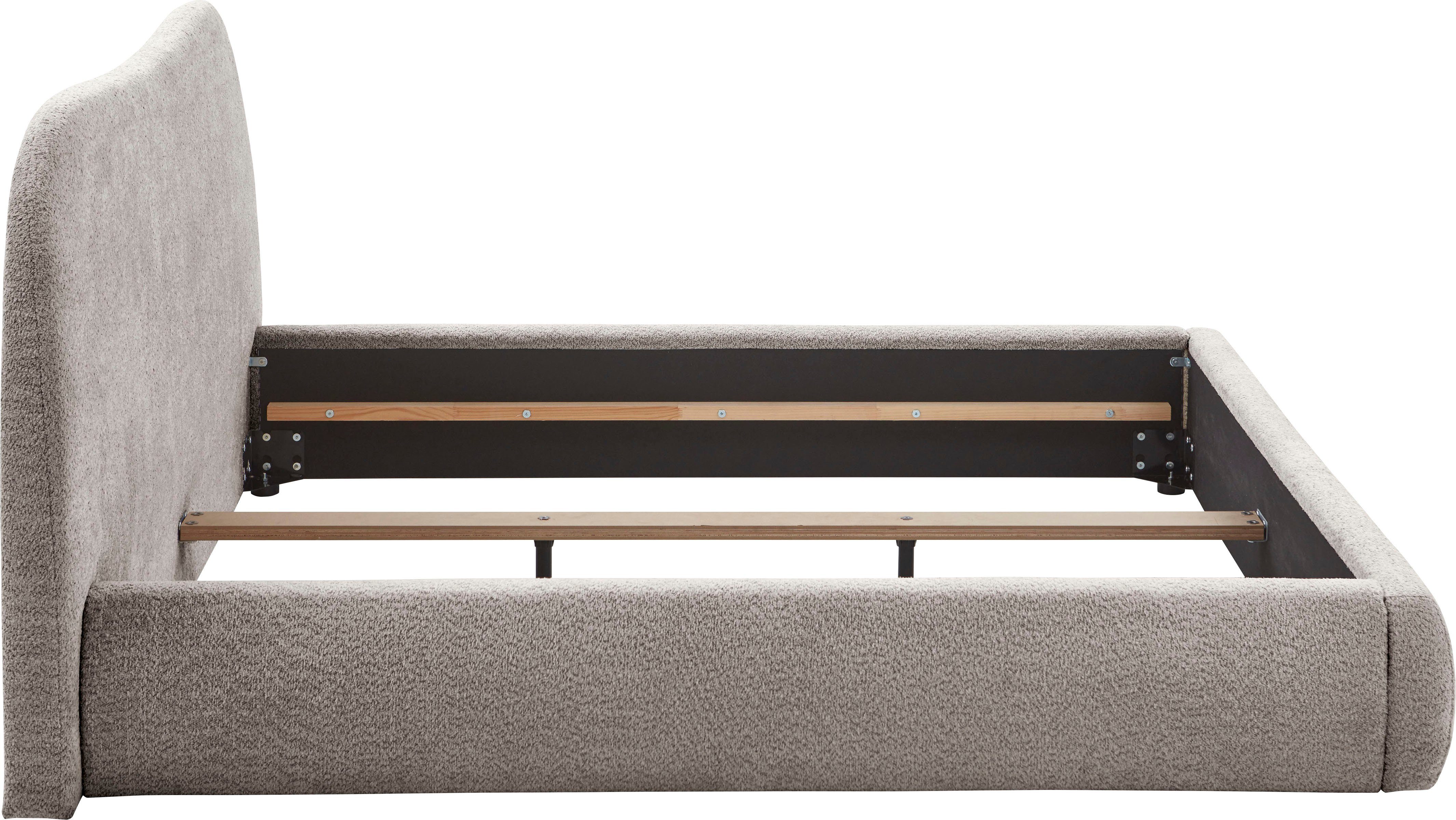 ATLANTIC home collection Gestoffeerd bed Sophie met of zonder opbergruimte, hoogwaardige bouclé bekleding