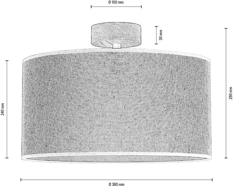 OTTO products Plafondlamp Emmo, Made in Europe hoogwaardige lampenkap van linnen/katoen, natuurproduct (1 stuk)