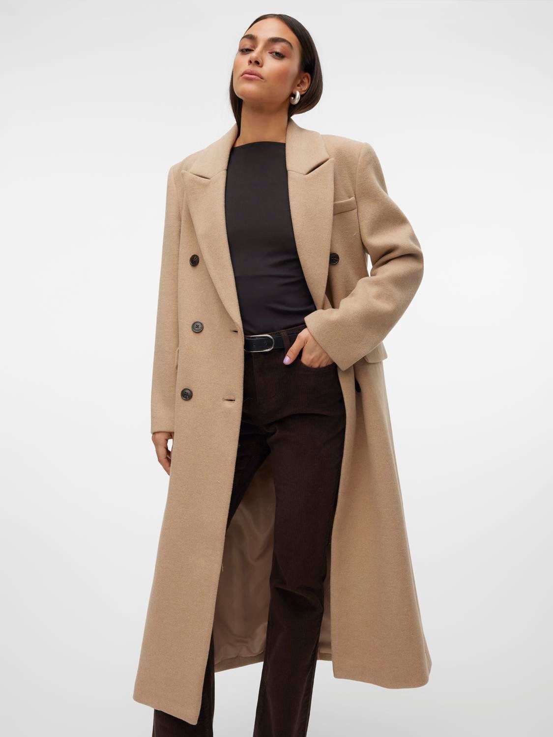 Vero Moda Lange jas VMEDENSIA LONG WOOL COAT GA