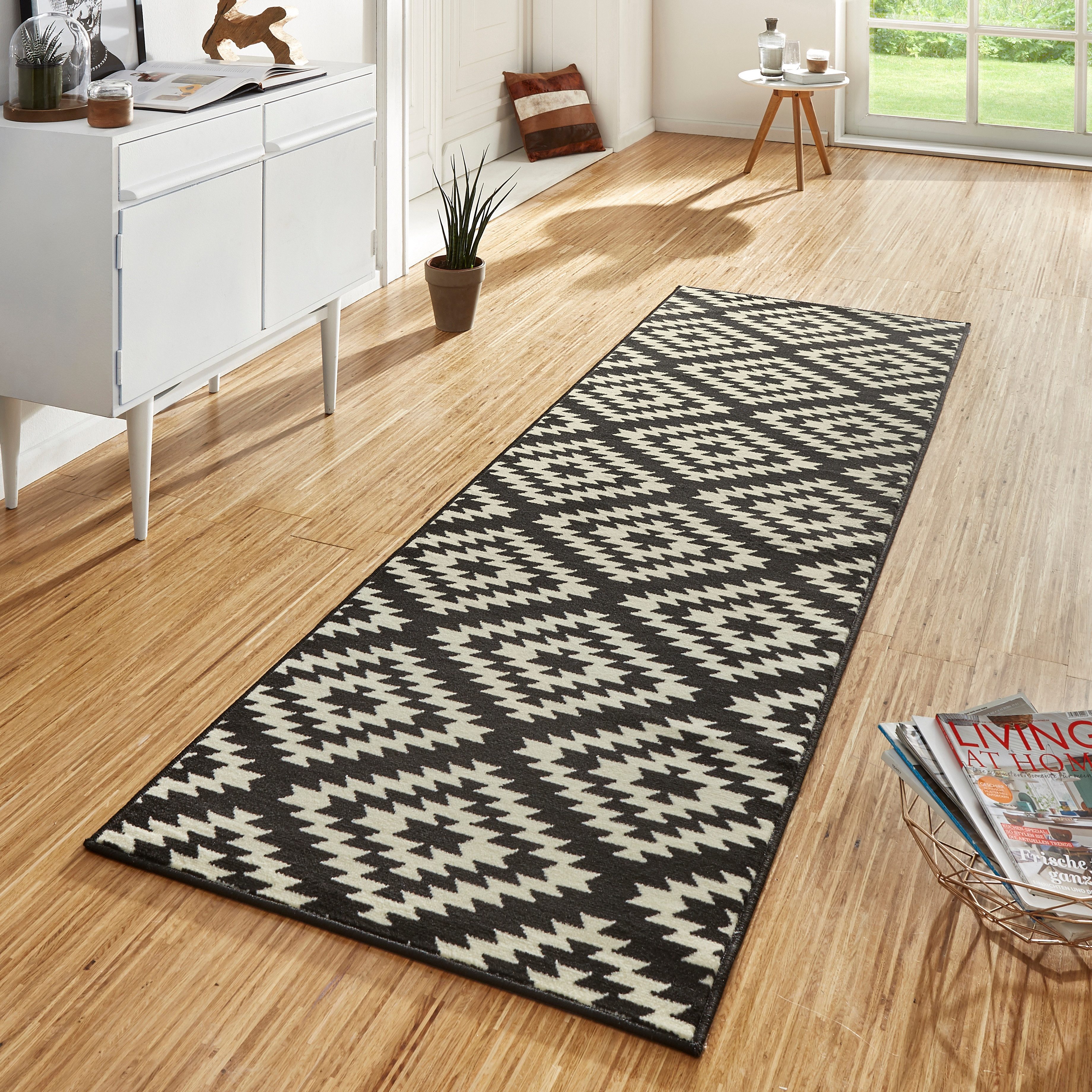 HANSE Home Loper Nordic Korte pool, ruit, vloerkleed, zacht, eetkamer, kinderkamer, hal, modern