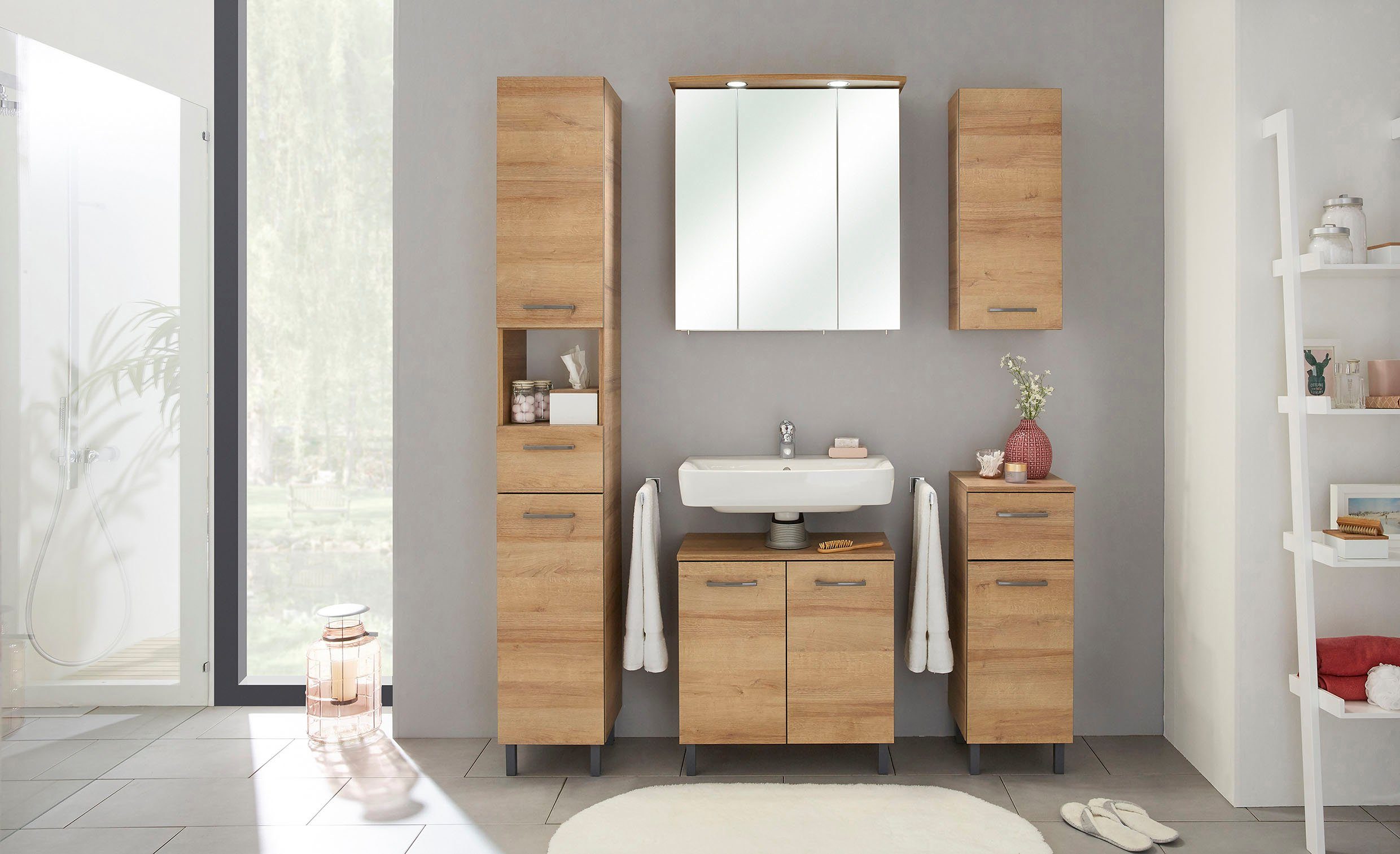 Saphir Spiegelkast Quickset 919 badkamermeubel, 3 spiegeldeuren, 6 planken, 65 cm breed