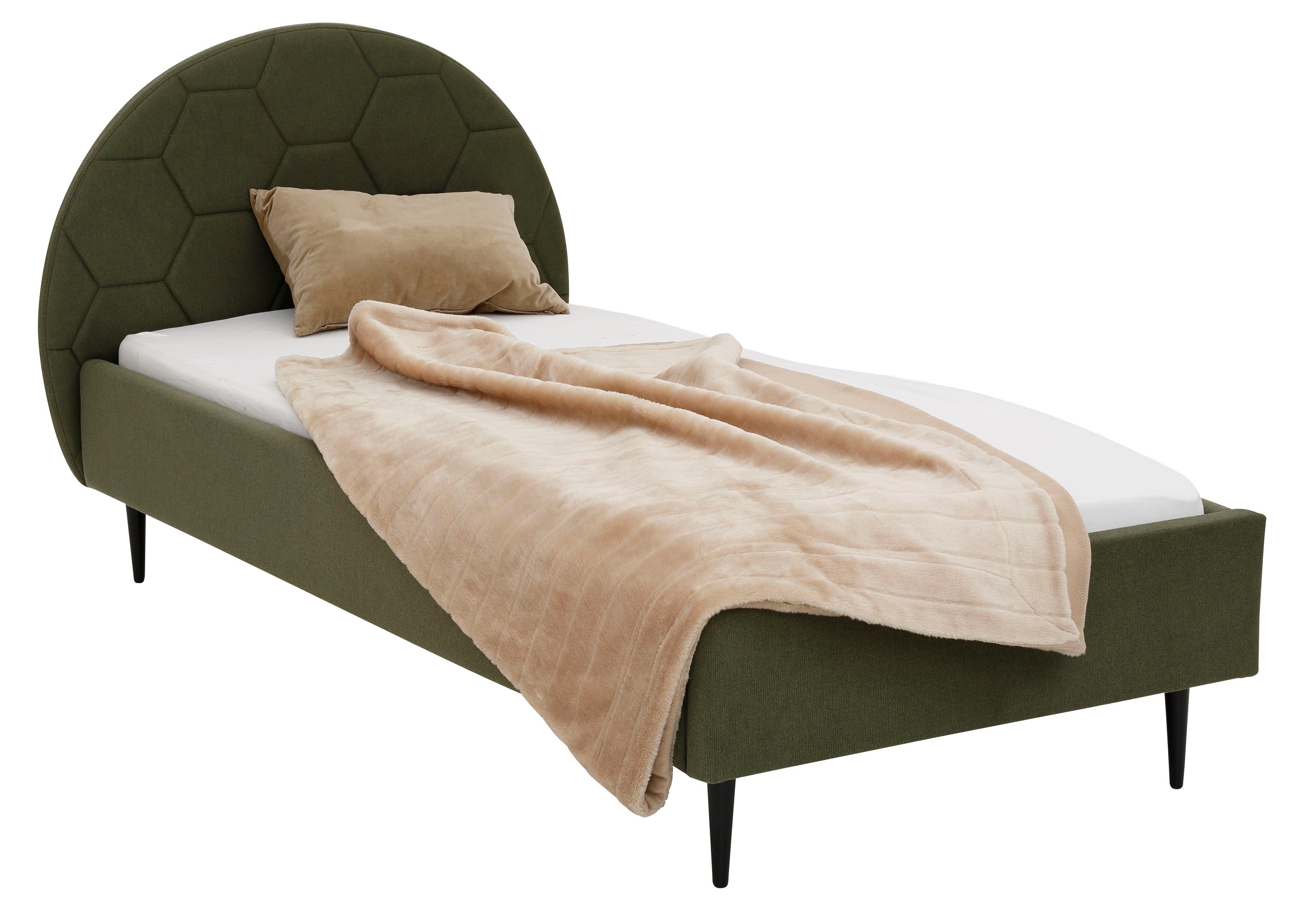 Lüttenhütt Gestoffeerd bed Gebko prettig bekleed hoofdbord met decoratief honingraatmotief
