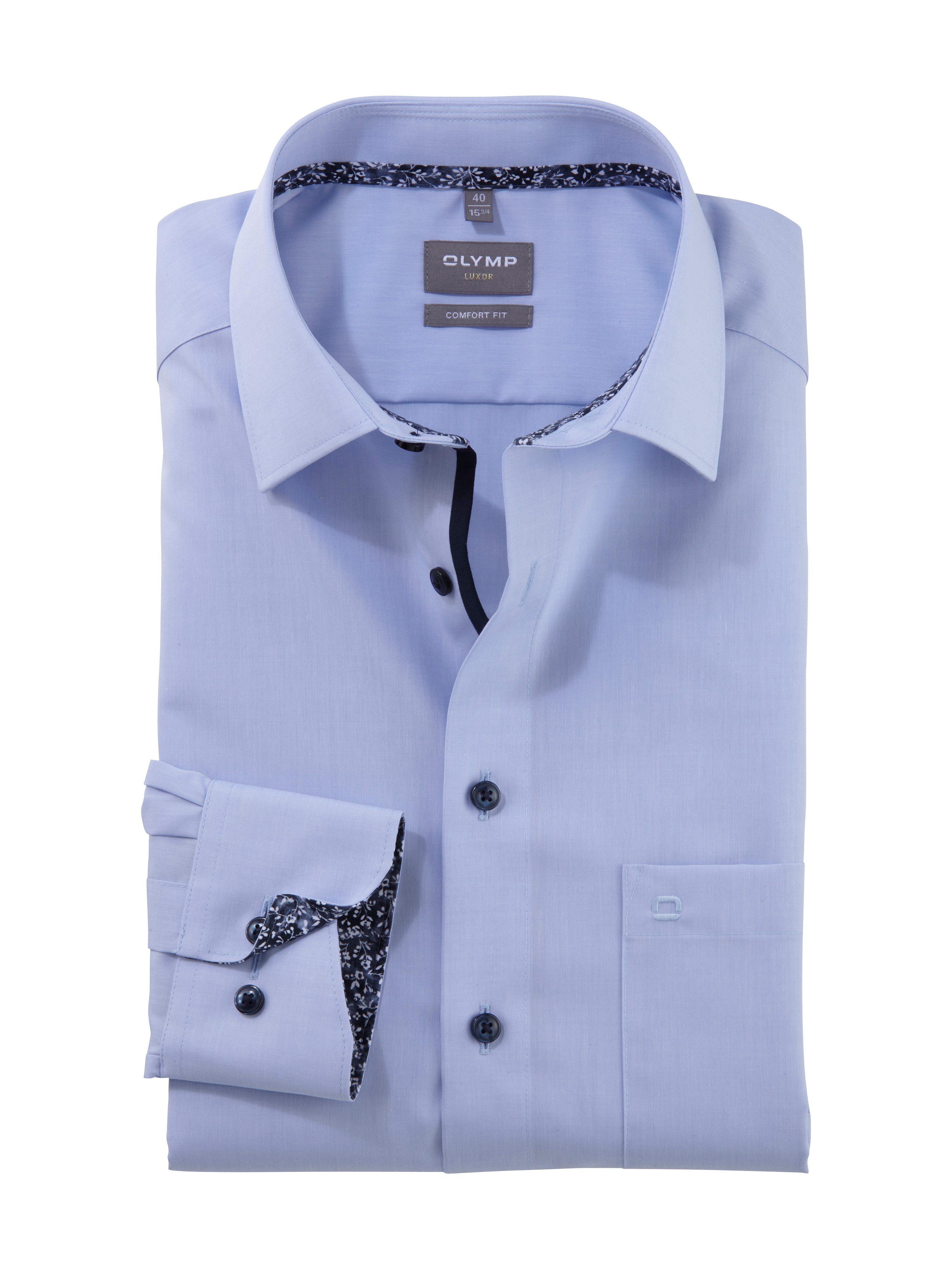 OLYMP Businessoverhemd Luxor comfort fit met contrastkleurige details