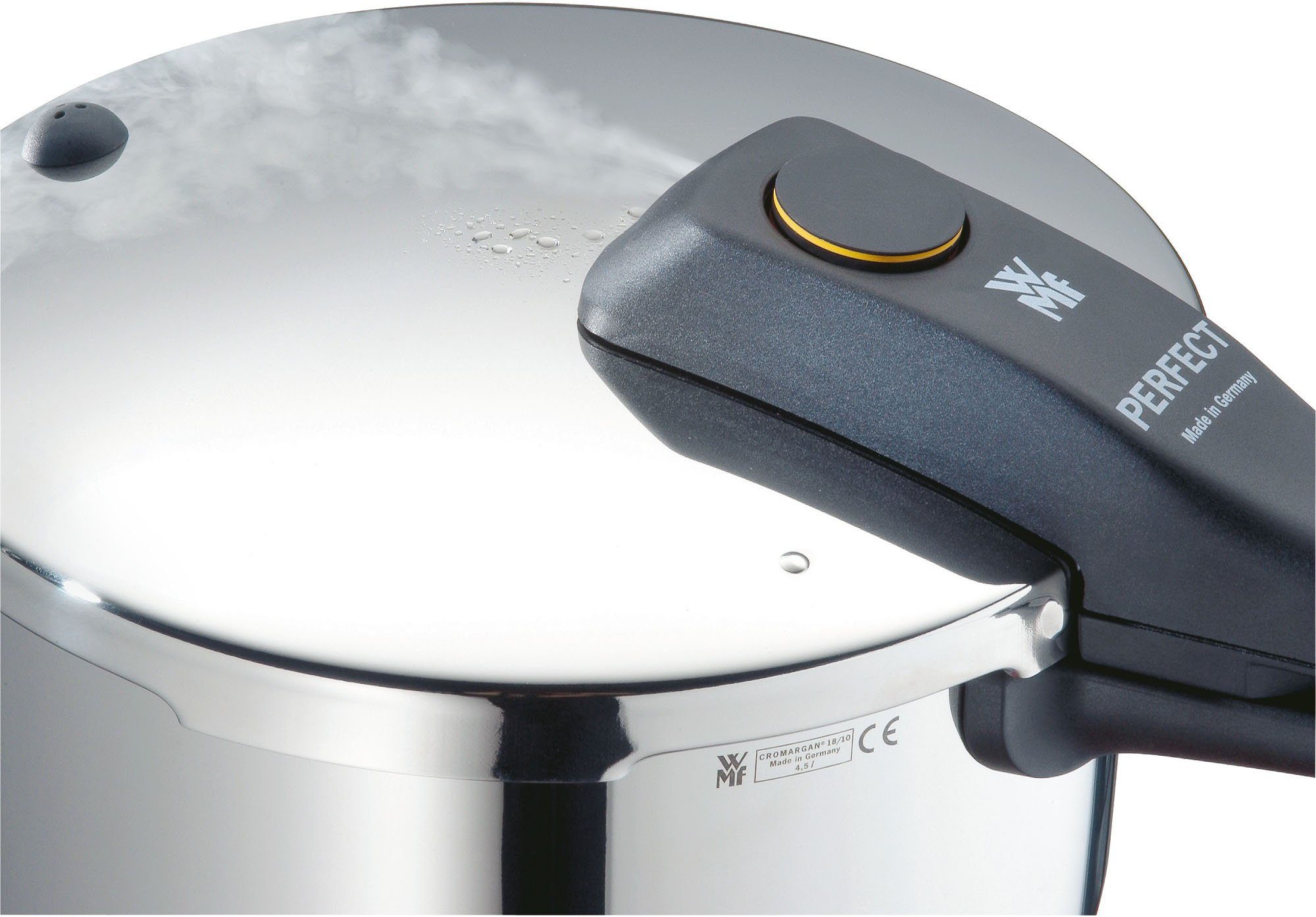 WMF Snelkookpan Perfect RDS Stoompan met een afneembare dekselgreep, inductie