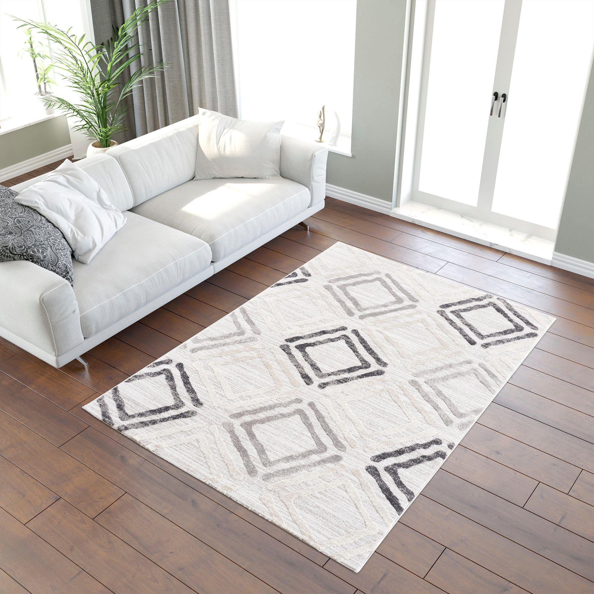 SANAT HALI Vloerkleed Evra 7005 Woonkamer, korte pool, modern